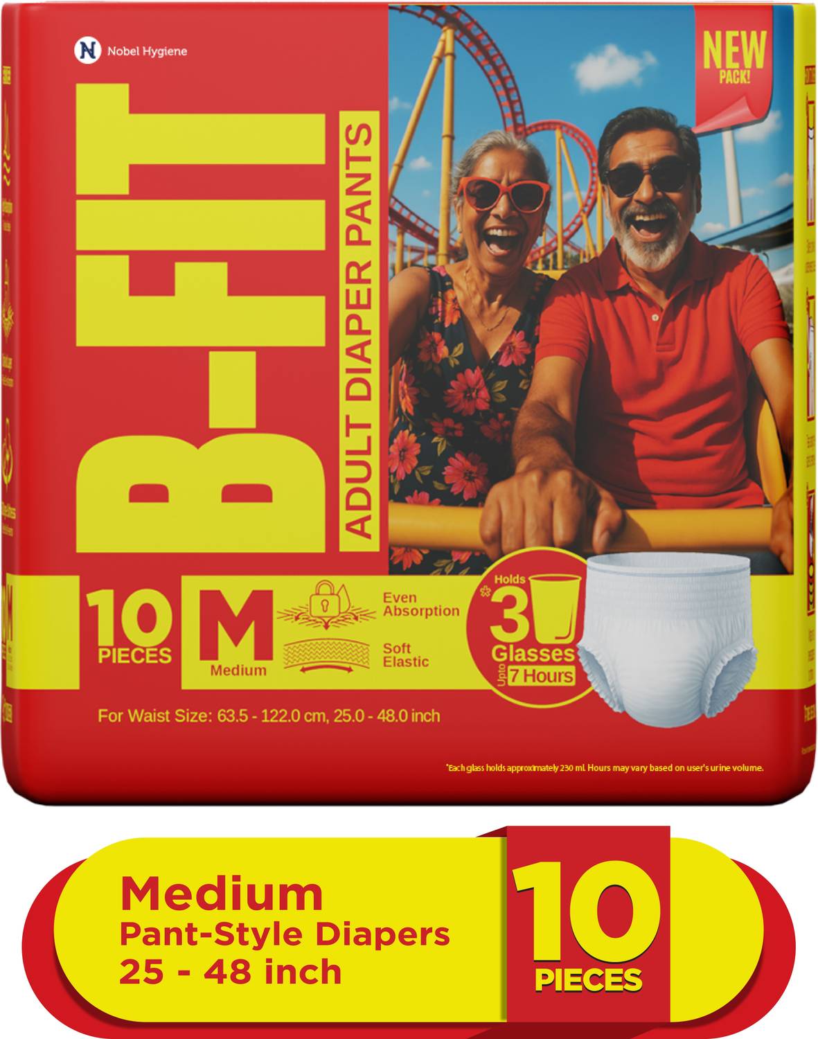 B-FIT Regular Pant Style Adult Diapers - M (10 Pieces)
