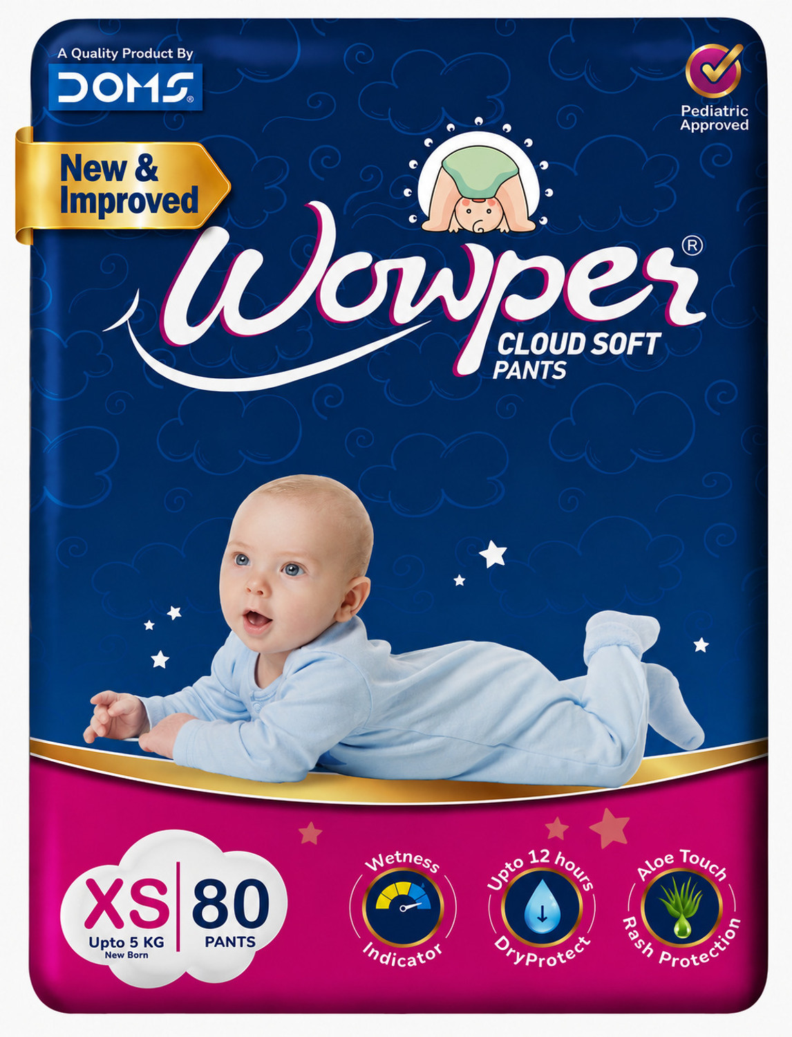 Image of Wowper Baby Diaper Pants |up to 12 hrs Absorption |0-5 Kg | Super Soft Diapers Pant Diapers - XS