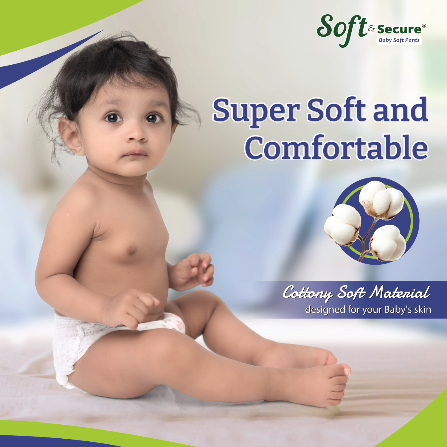 Image of soft & secure Baby Diapers Pants with Extra Protection S Size For 4 to 7 Kg Pant Diapers - S