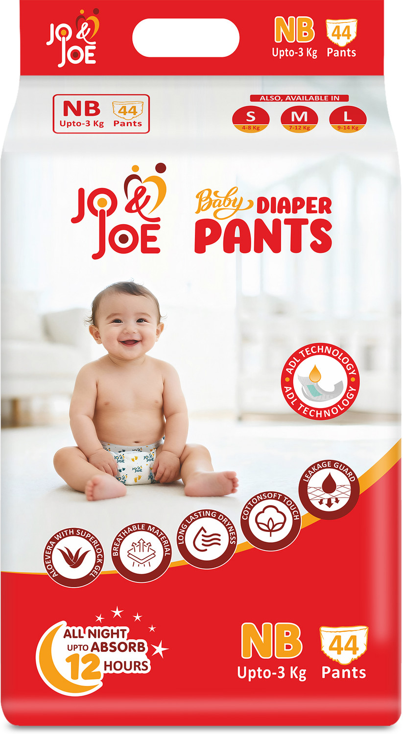 Image of Jo & Joe Baby Diaper Pants with 12hrs Absorption | Newborns (up to 3kg), Pack Of 1 Pant Diapers - New Born