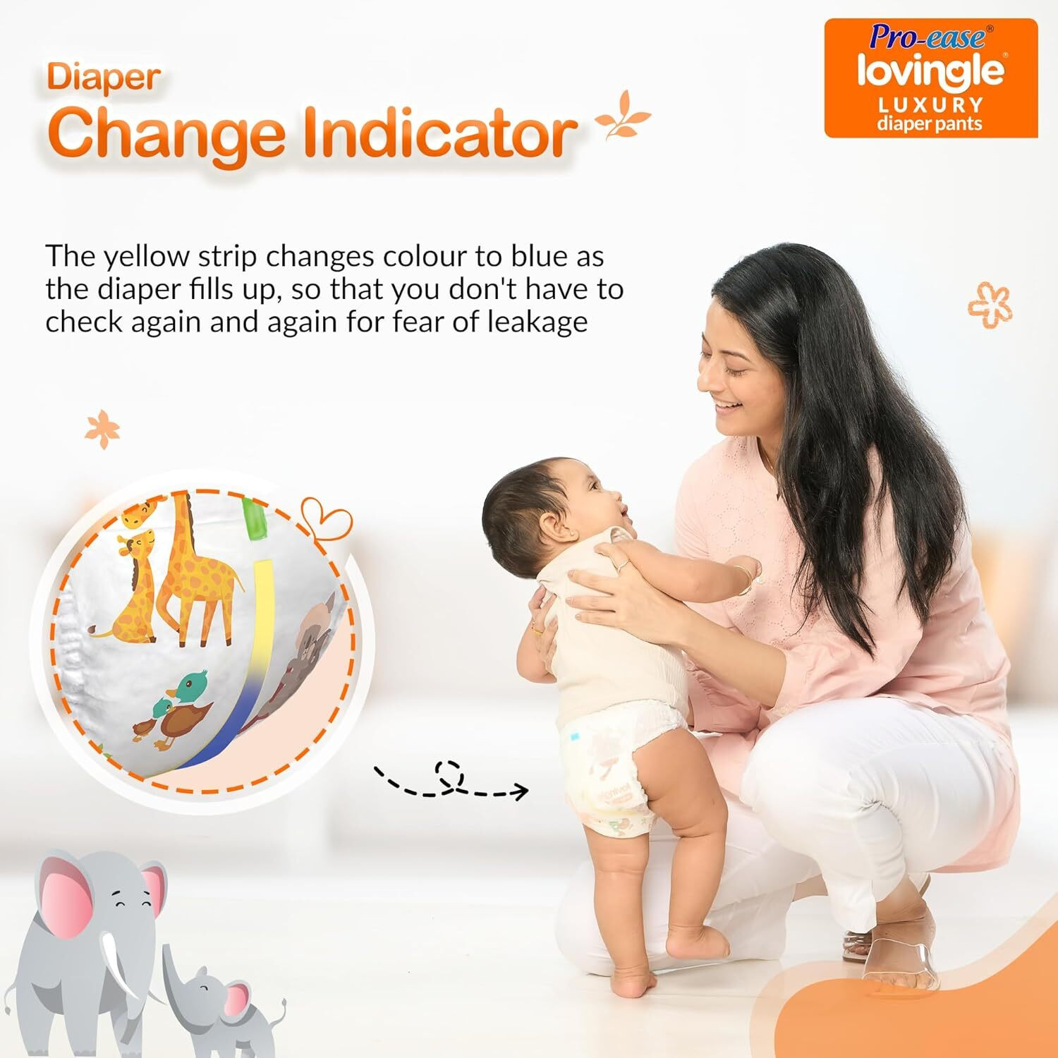 Image of Pro-ease Lovingle Premium Luxury Diaper Pants - M (25+25)=50 Pieces Pant Diapers - M