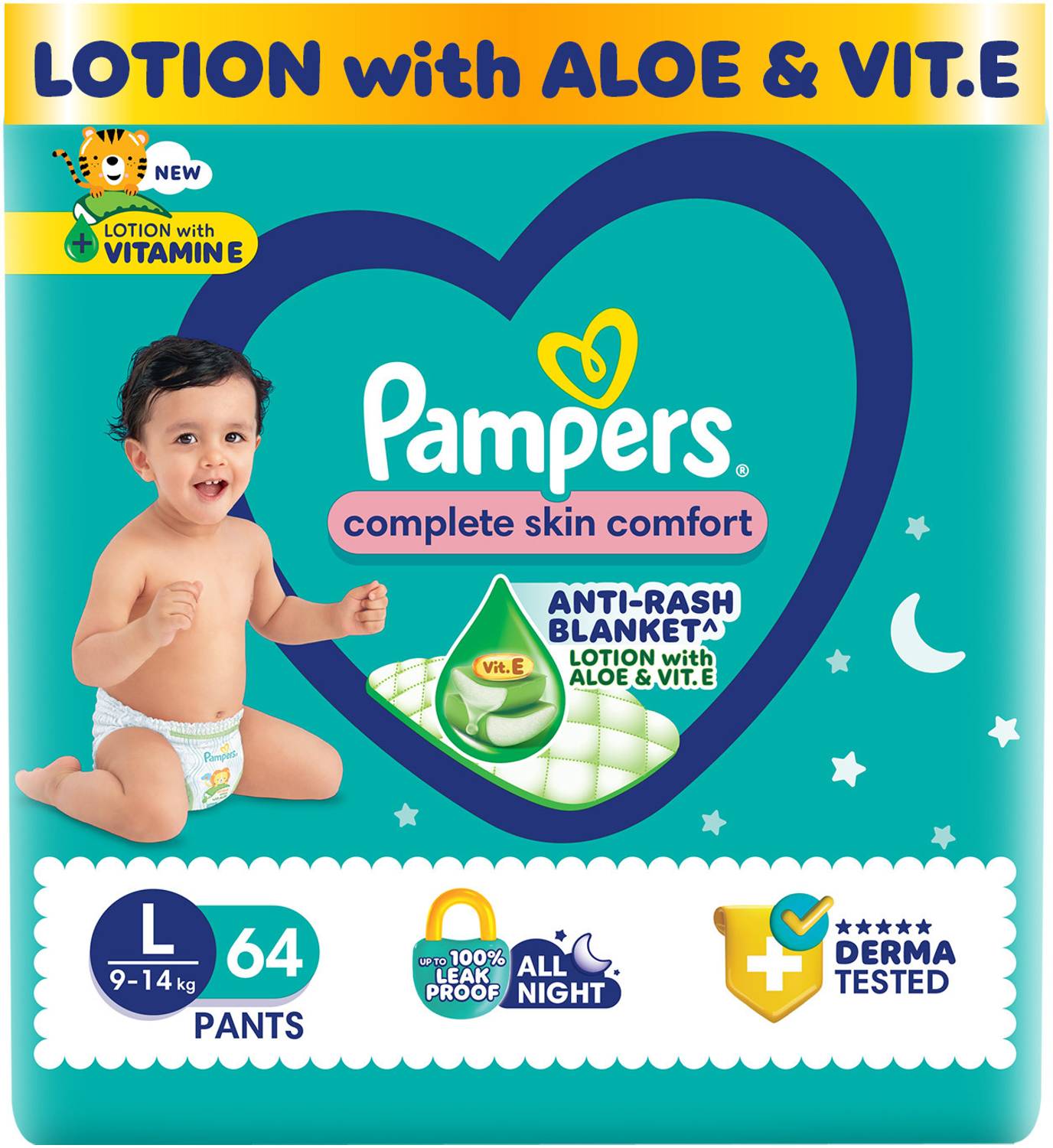 Pampers Complete Skin Comfort Pants, Anti-rash blanket, Lotion wi