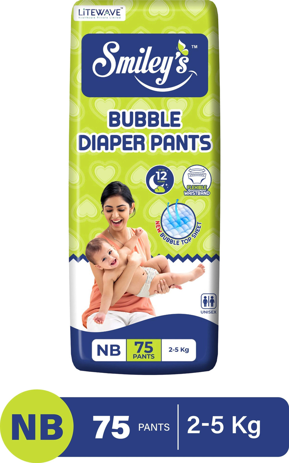 Image of LITEWAVE Bubble Baby Diaper Pants Up to 12 Hours Protection | 2-5 kg | - New Born