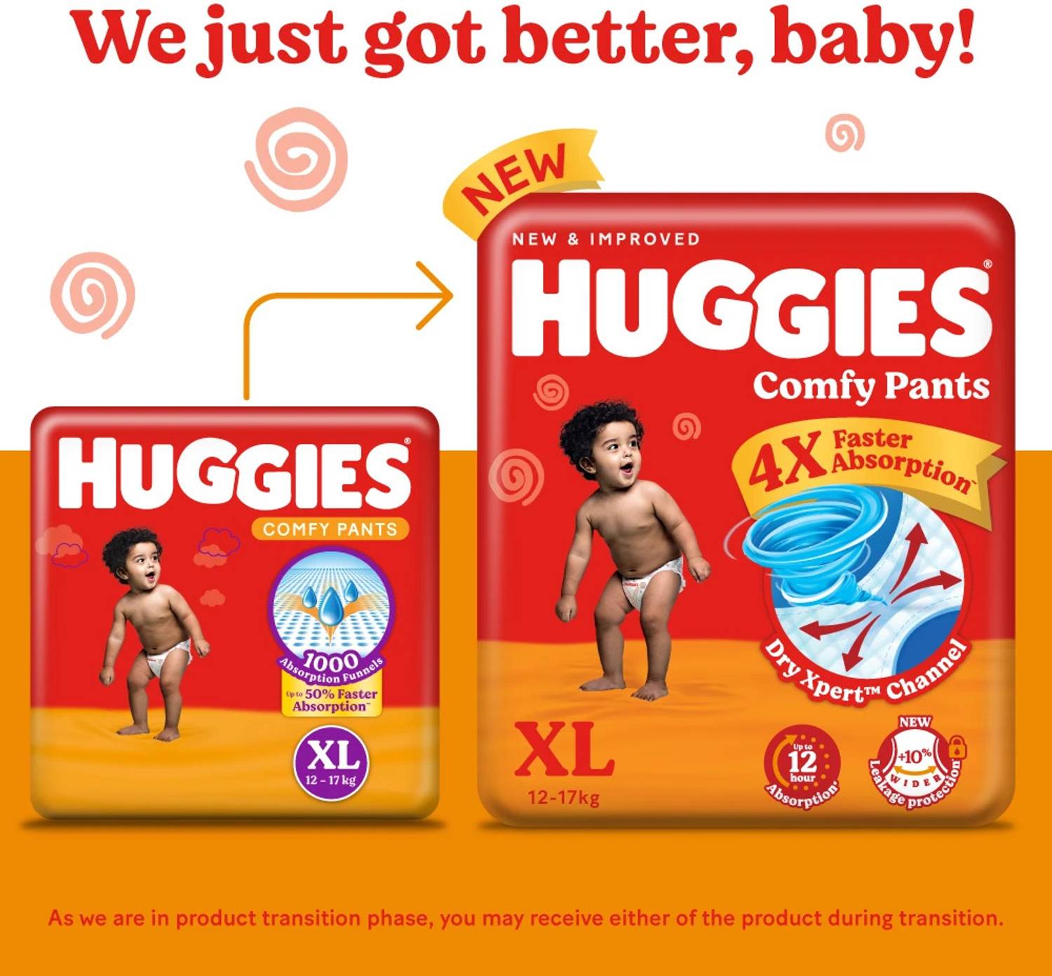 Huggies Comfy Baby Pant Diapers - XL 56 Pieces - Image 2