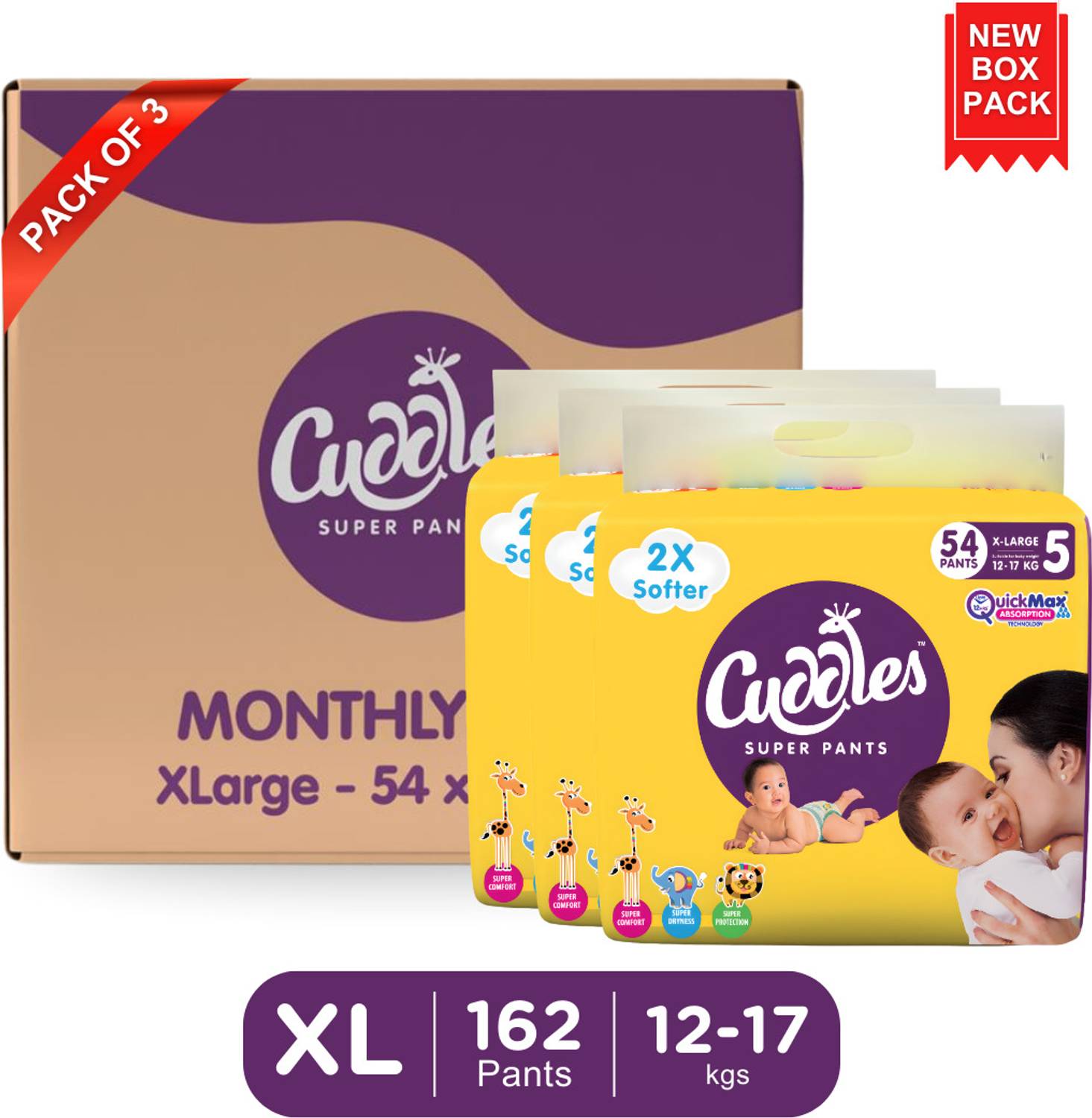 Cuddles - Super Pants Baby Diaper 2X Softer Super Dry Comfort Qui