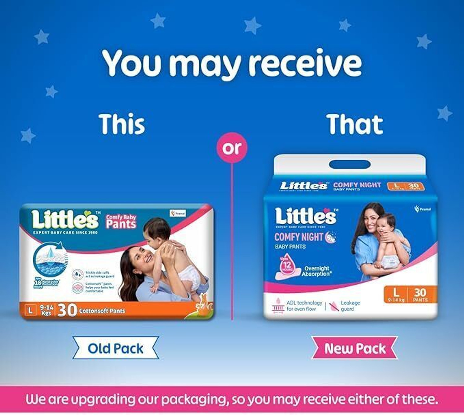 Image of Little's Comfy Night Baby Pants Premium Overnight Absorption Protection Baby Diapers Pant Diapers - L