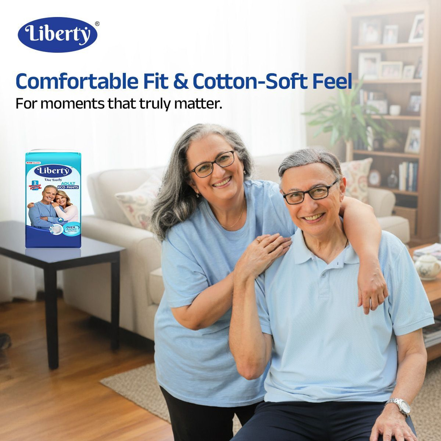 Image of Liberty Eco Pants Unisex, Waist Size (75-140 cm | 30-55 Inches) (Pack of 3) Adult Diapers - L