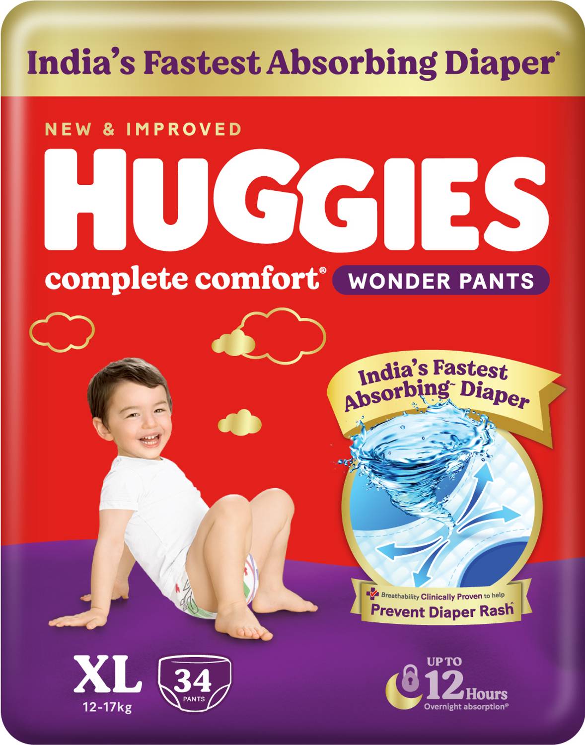 Huggies Complete Comfort Wonder Pants, India's Fastest Absorbing