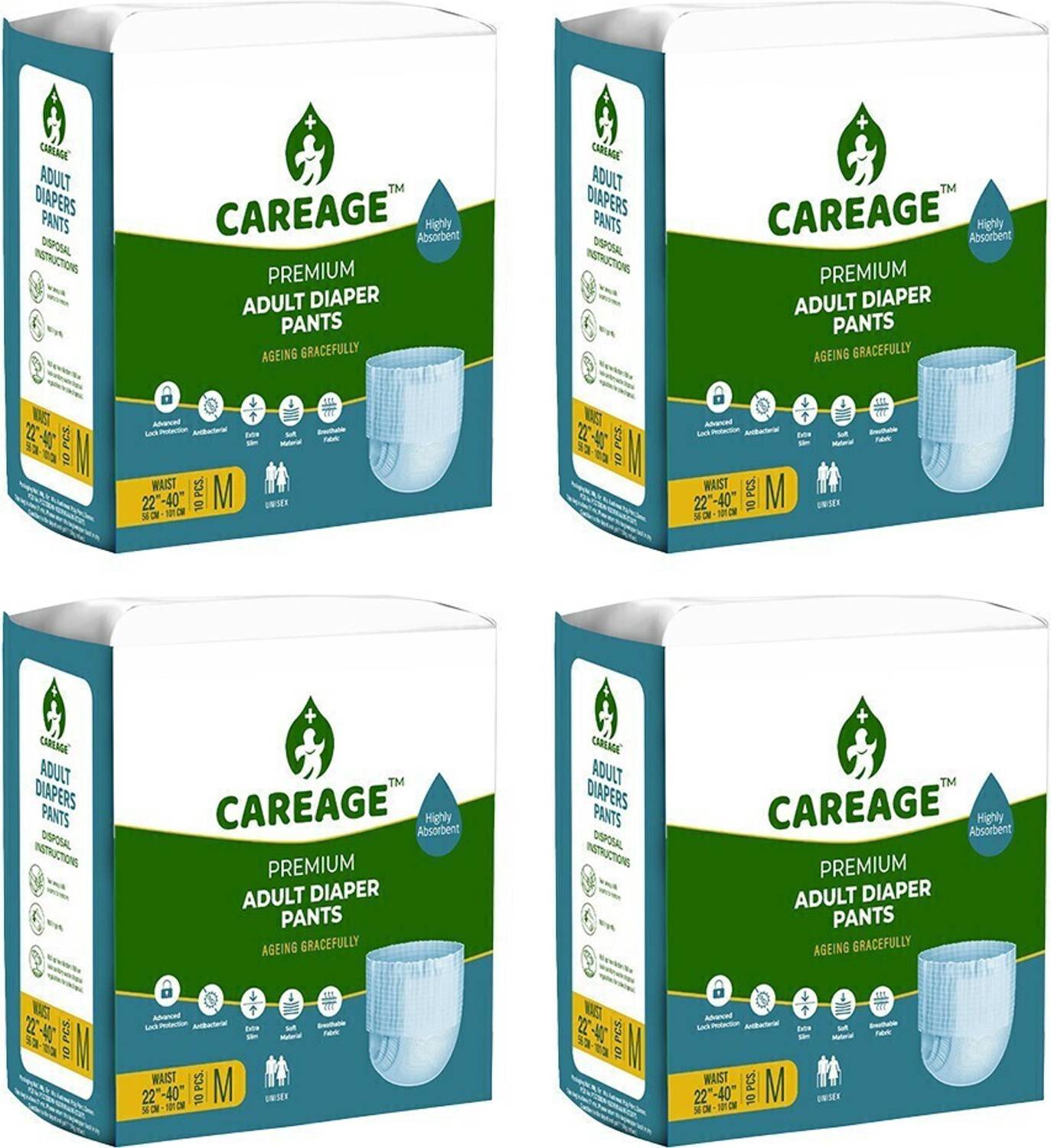CAREAGE Premium Adult Diaper Pants Adult Diapers - M
