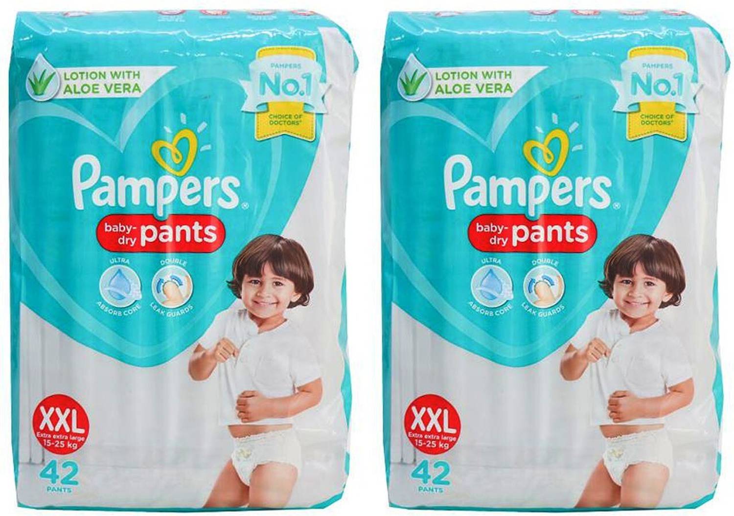 Pampers BABY DRY PANTS, SIZE XXL, 42 PCS PACK, COMBO OF 2 PACKS