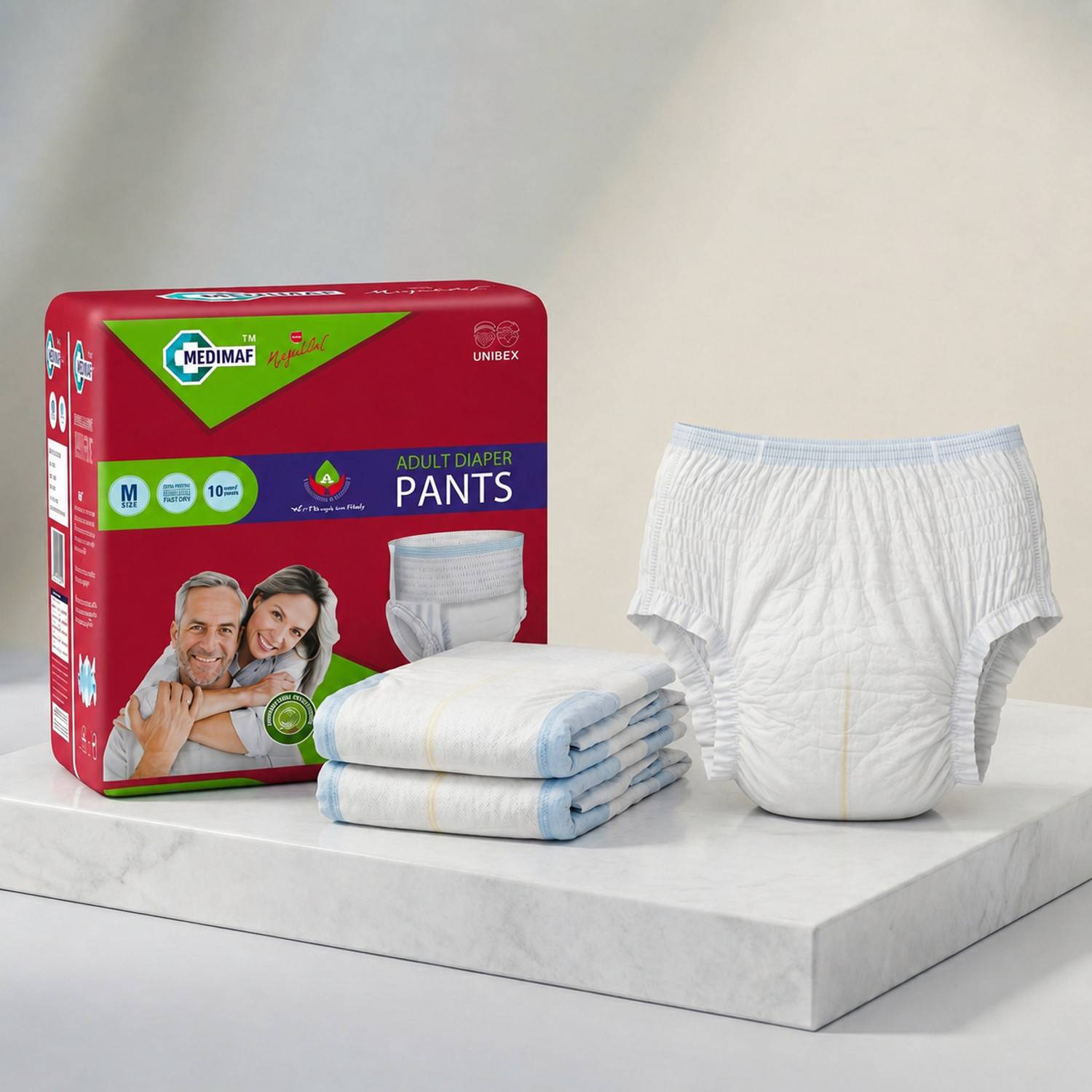 Image of MEDIMAF by MAFATLAL Adult Diapers Pants - 10 Count (Medium) Adult Diapers - M