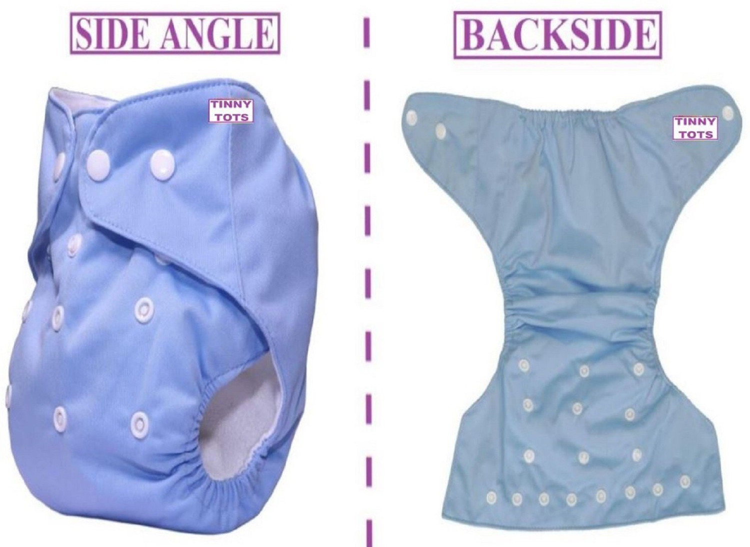 Image of TINNY TOTS Premium Quality Pack of 3 Pocket Button Style Baby Reusable Cloth Diaper Nappies (Without Inserts) Washable Quick-Dry Adjustable All-In-One Diapers Wetfree Fashionable Trendy For New Borns /Toddlers /Infants /New Borns(0-14 Months,;BYO Pant Diapers - S