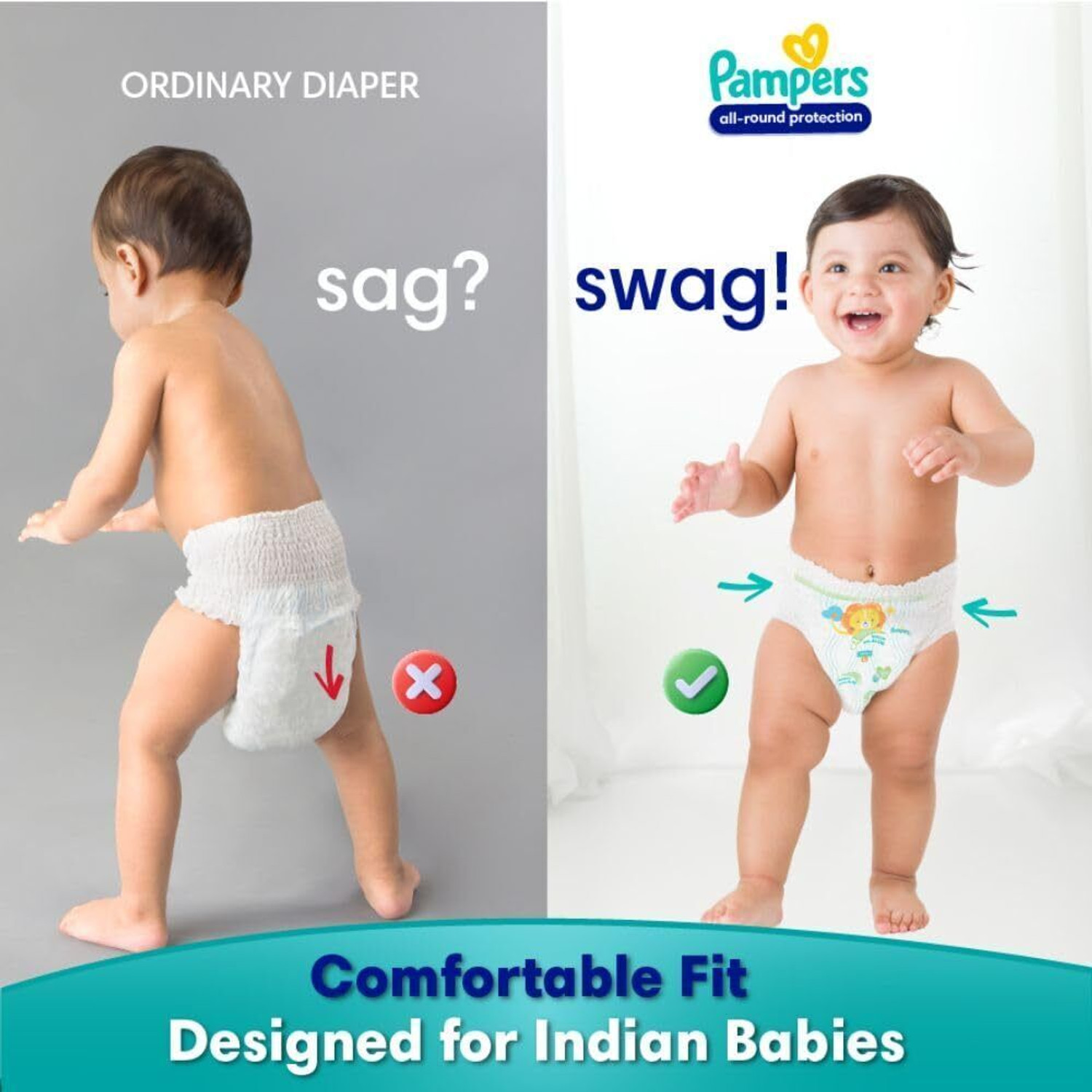 Image of Pampers Baby Diapers-L Size(Pack of 1)-25N219 Pant Diapers - L