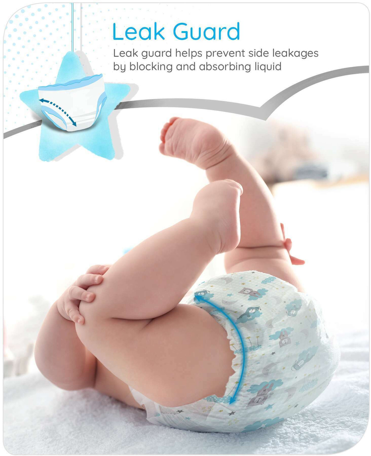 Image of babyhug Pro Bubble Care Premium Pant Style Diaper Small - 70 Pieces Pant Diapers - S