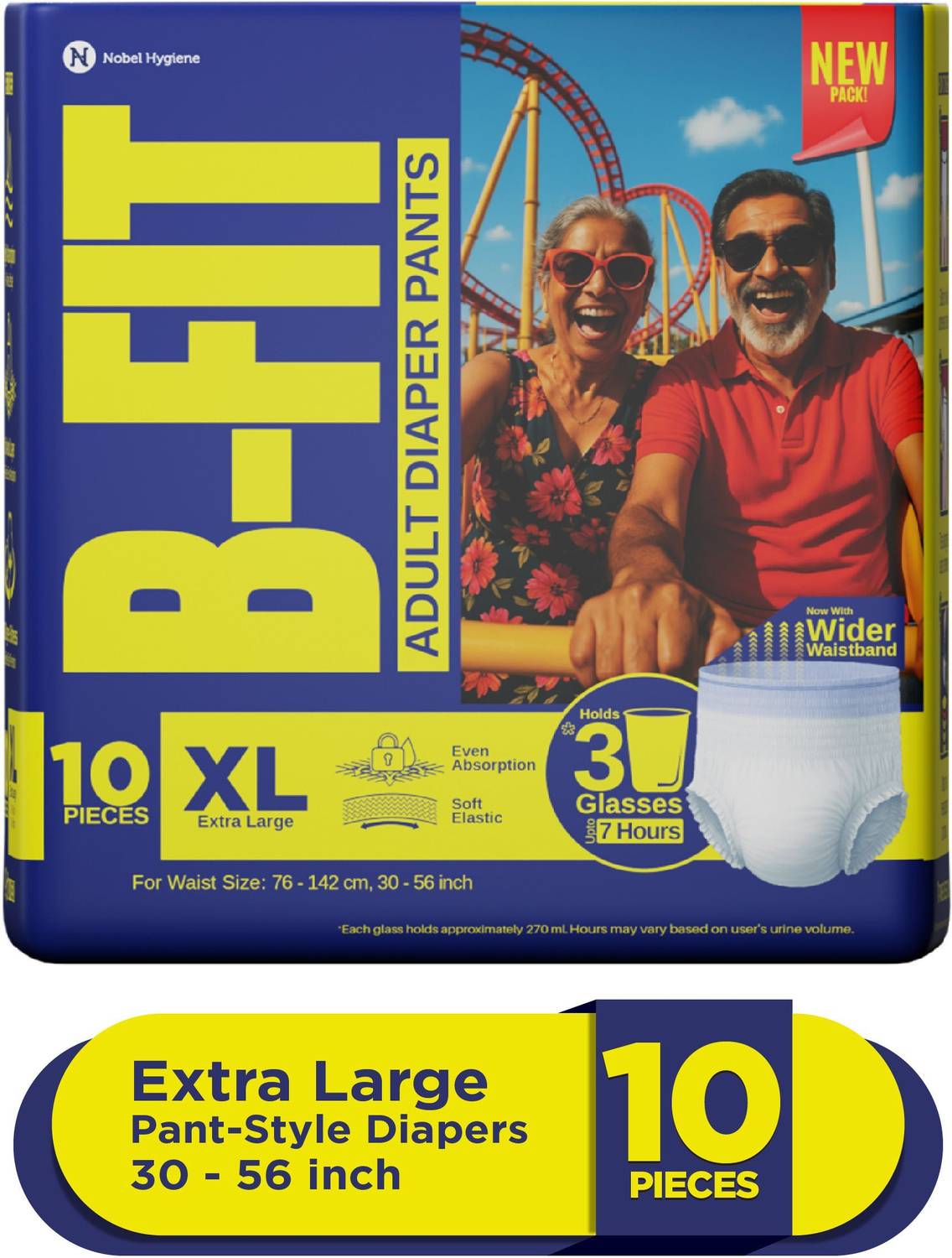 B-FIT Regular Pant Style Adult Diapers - XL (10 Pieces)