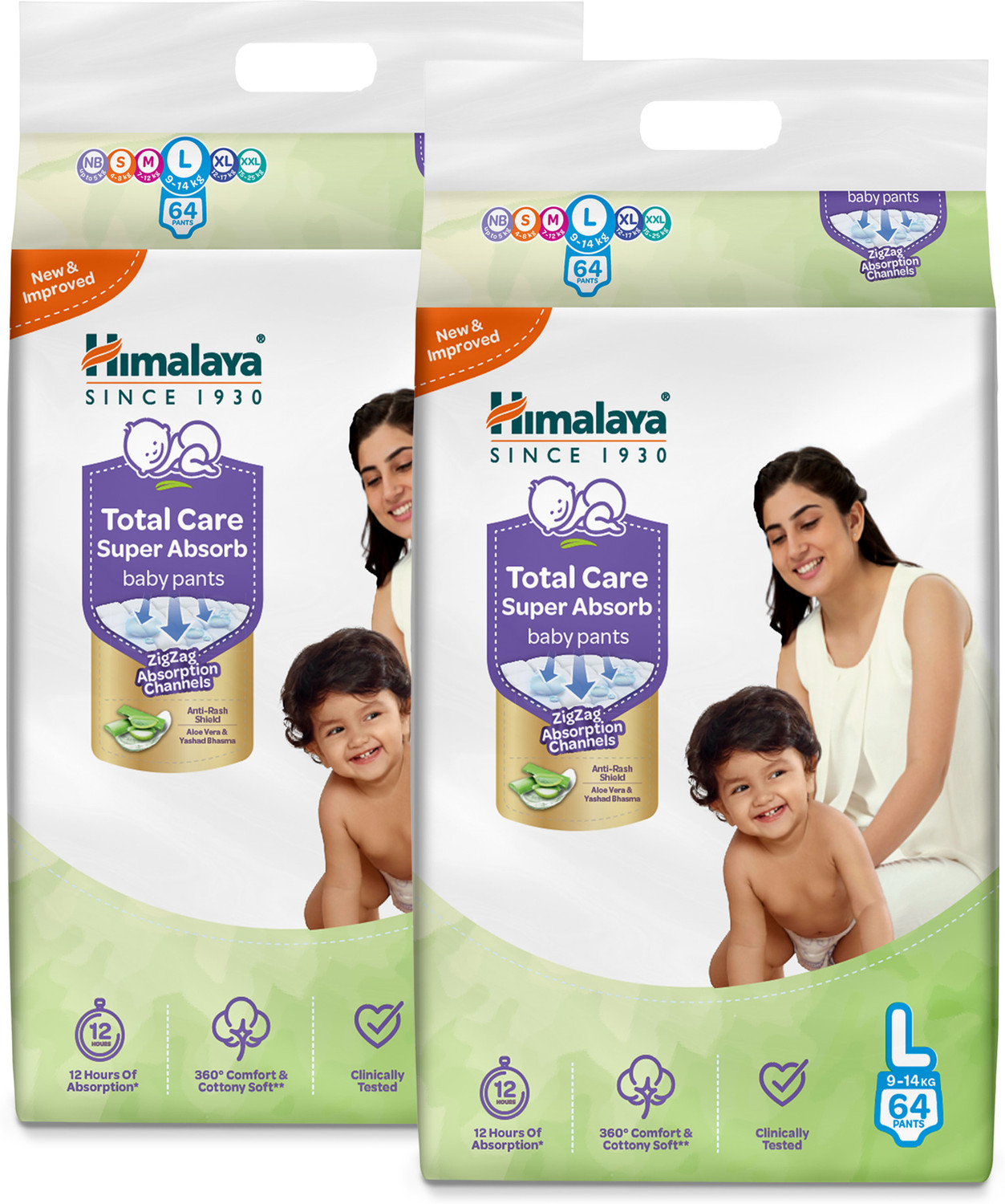 Image of HIMALAYA Total Care Super Absorb Baby Pants Diaper Pant Diapers - L (128 Pieces)