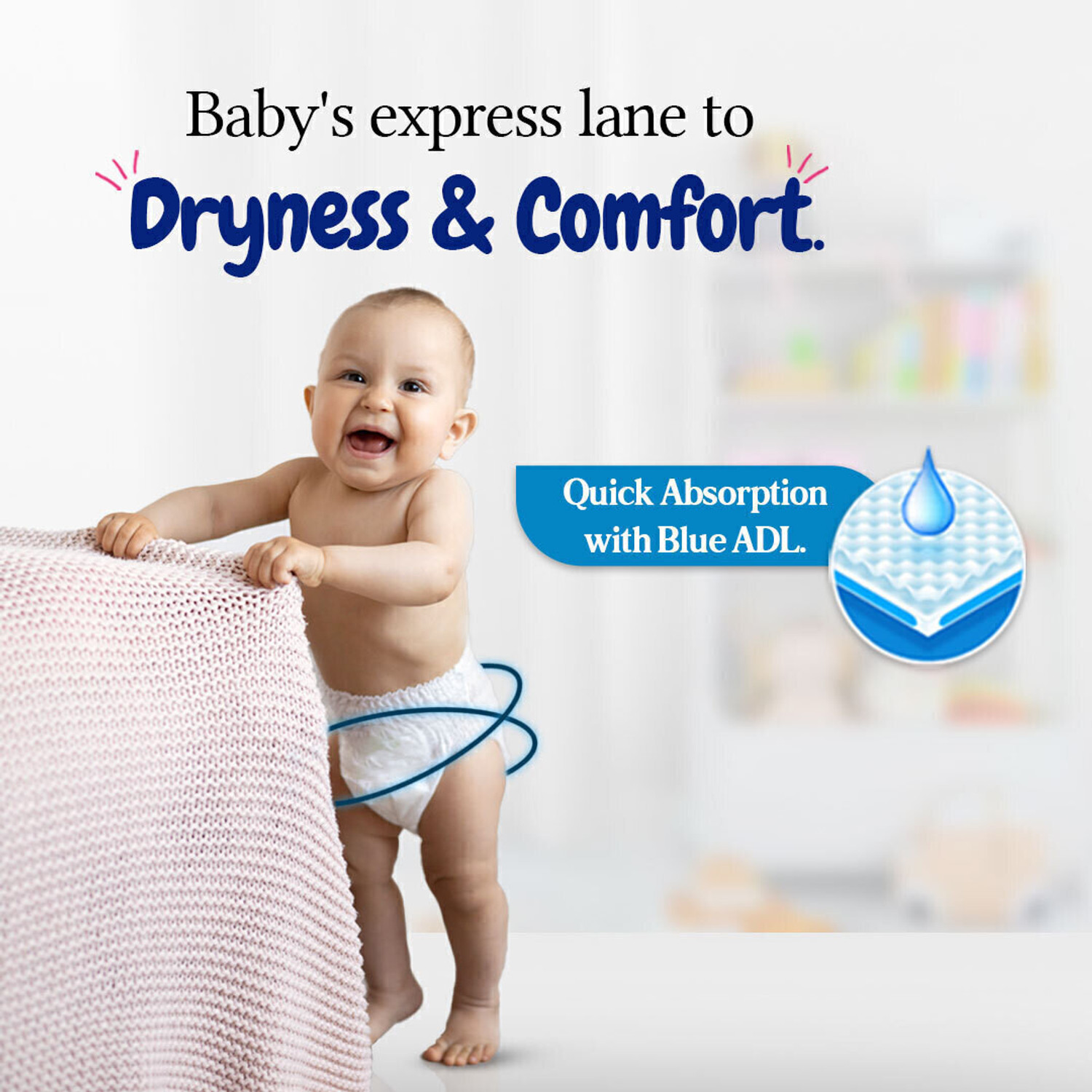 Image of TODDLES Comfy Baby Diaper Pants 9-14 kg Combo of 4 with Quick Absorption Technology Pant Diapers - L