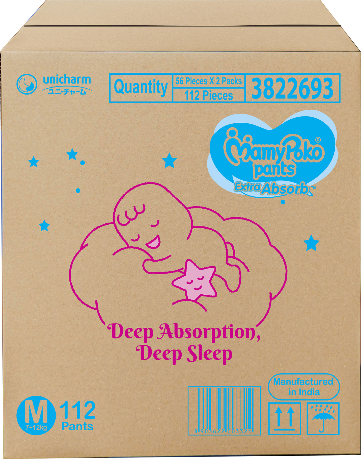Image of MamyPoko Pants Extra Absorb Baby Diapers, 7-12 kg Pant Diapers - M