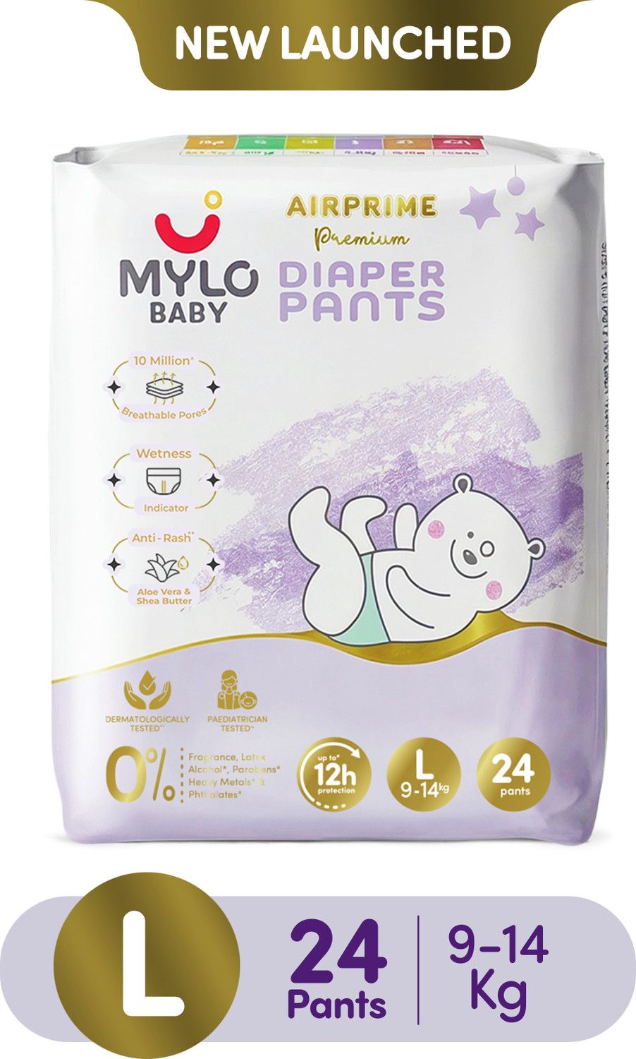 Image of MYLO Baby Ultra-Thin and Breathable Premium AIRPRIME Diaper Pants Pant Diapers - L