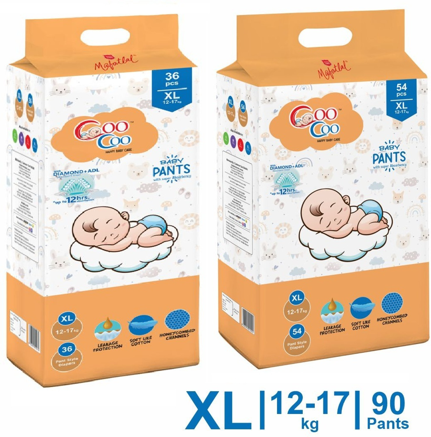 Image of Coo Coo Baby Pants Style Diaper Size X-Large Pant Diapers - XL
