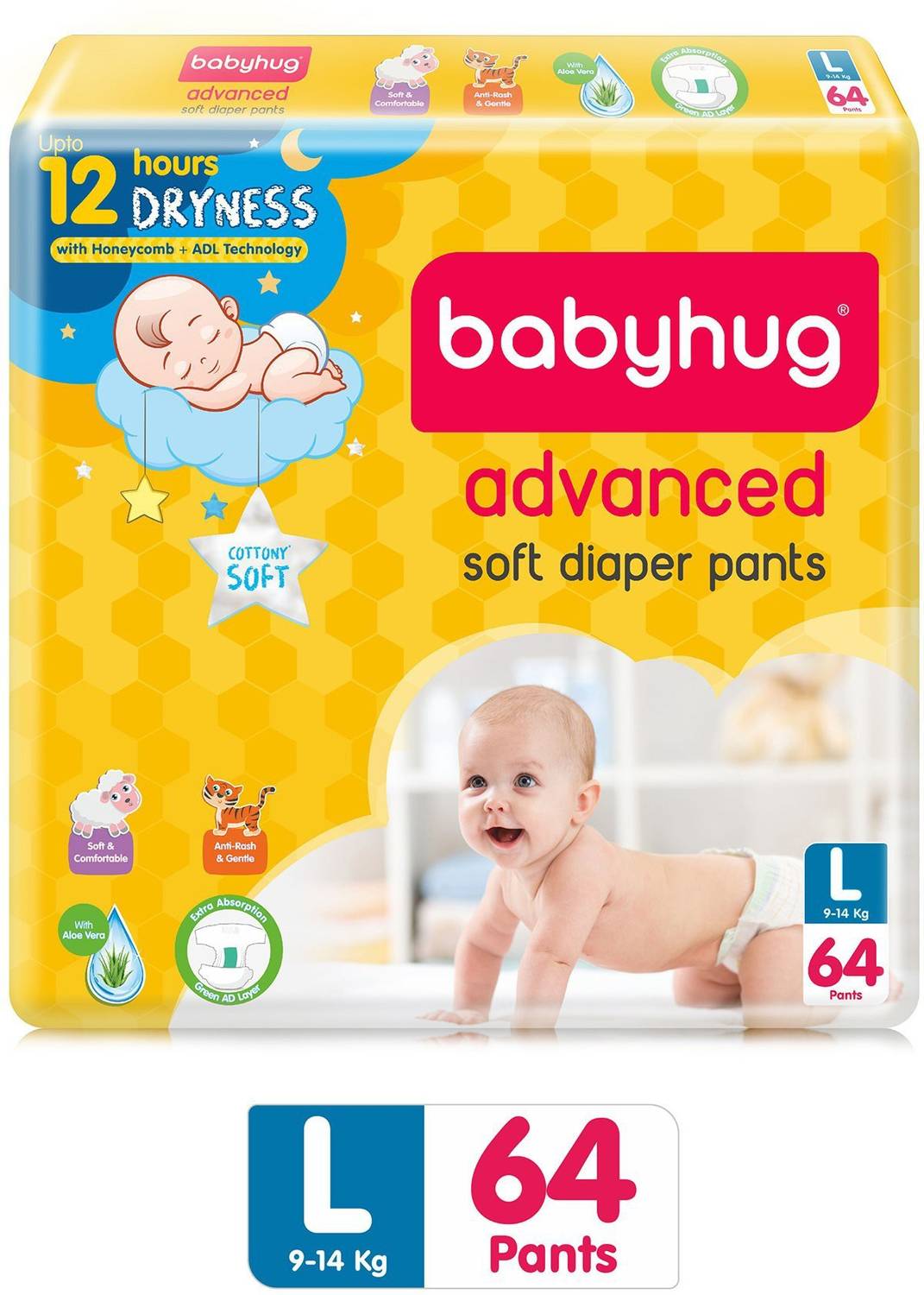babyhug BABYHUGL64 Pant Diapers - L