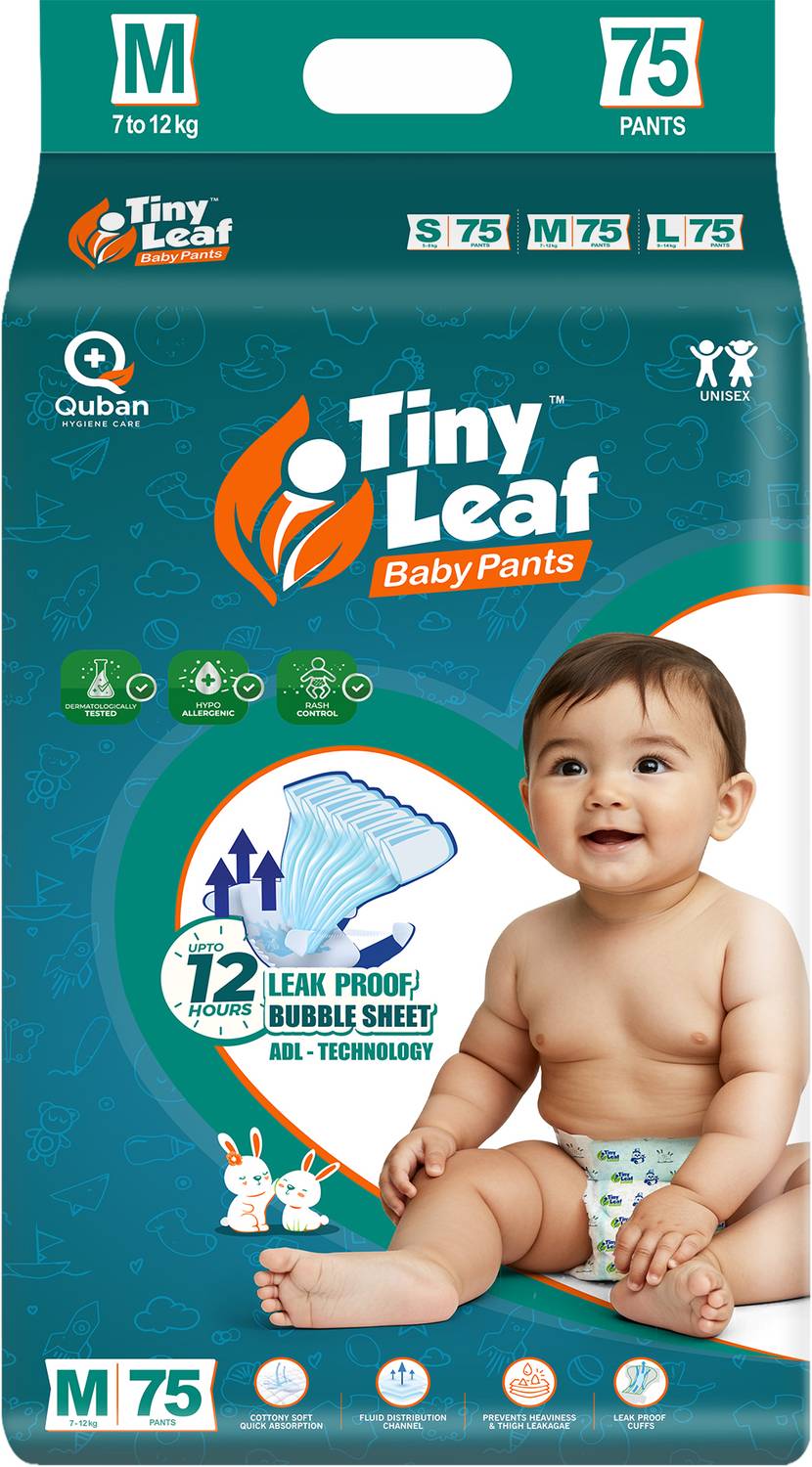Tiny Leaf Baby Diaper Pants 12hrs Absorption with ADL |Medium 7-12kg, Pack 1 - M Rs. 399 - Flipkart