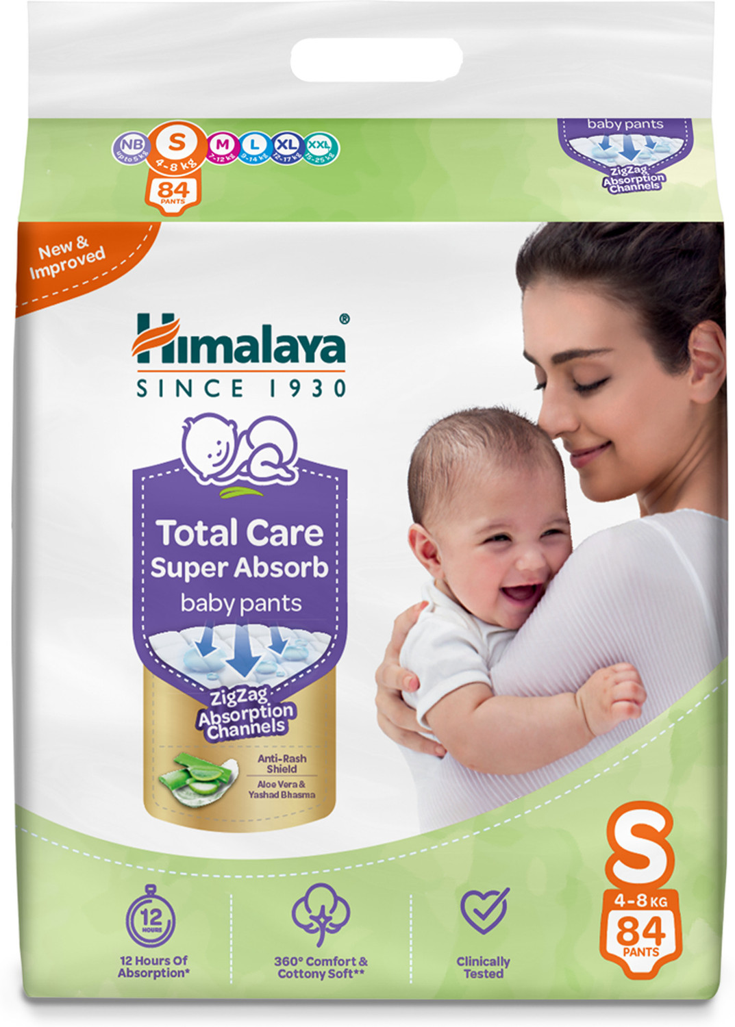 Image of HIMALAYA Total Care Super Absorb Baby Pants Diaper Pant Diapers - S (84 Pieces)