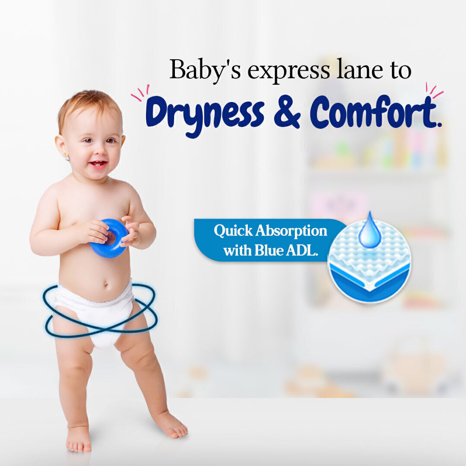 Image of TODDLES Comfy Baby Diaper Pants 12-17 kg Combo of 2 with Quick Absorption Technology Pant Diapers - XL