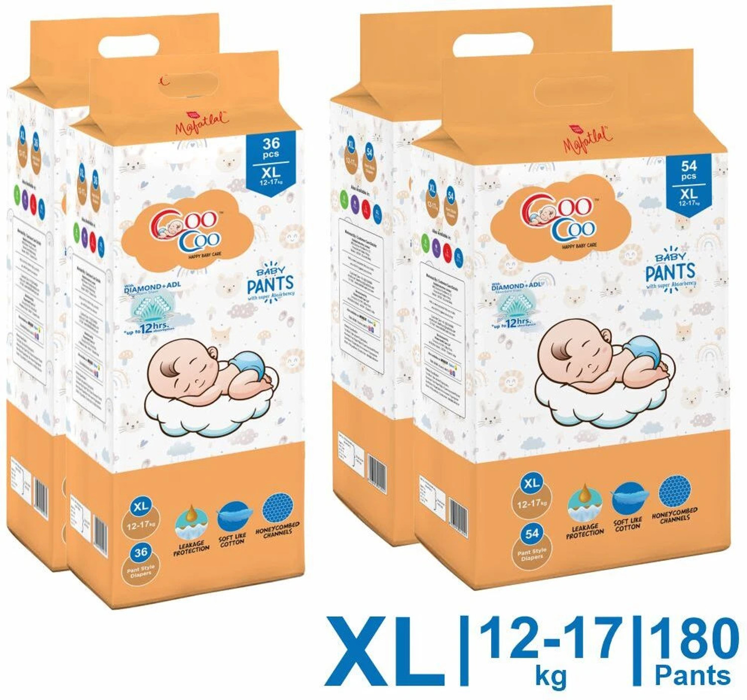Image of Coo Coo Baby Pants Style Diaper Size X-Large Pant Diapers - XL