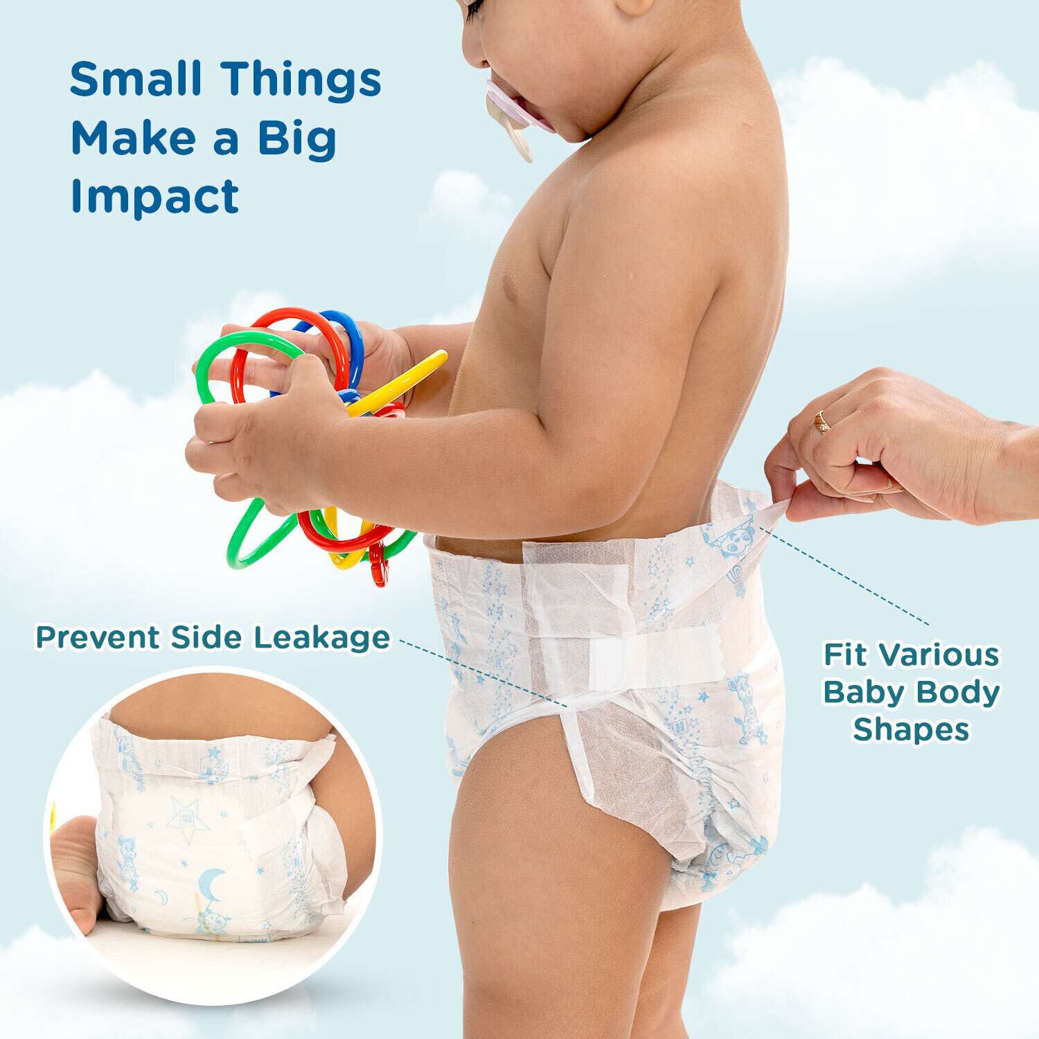 Image of MeeMee Baby Diaper Pants, Wetness Indicator, Leakage Protection, High Absorb Technology Pant Diapers - S