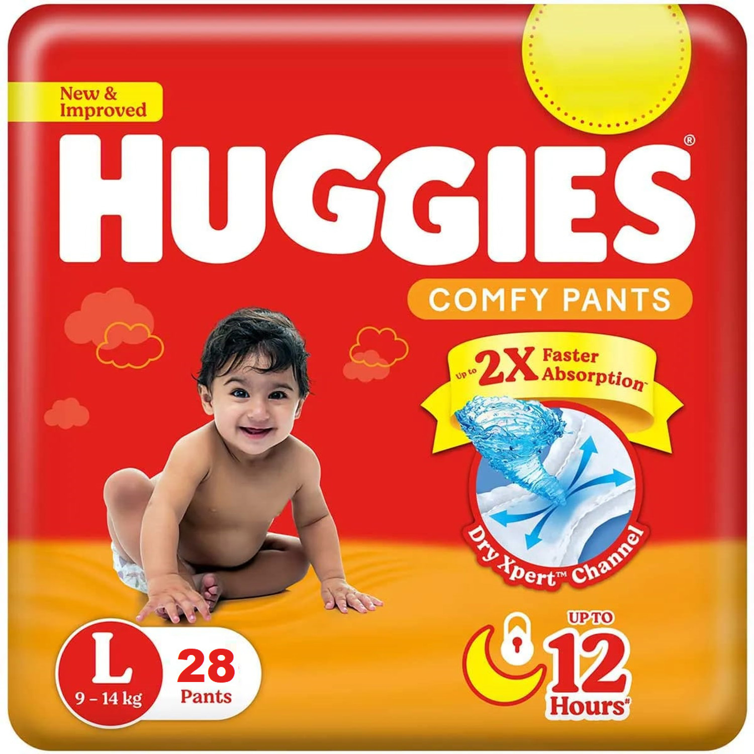 Image of Huggies Baby Diaper Size Large Comfy Pant Diapers - L