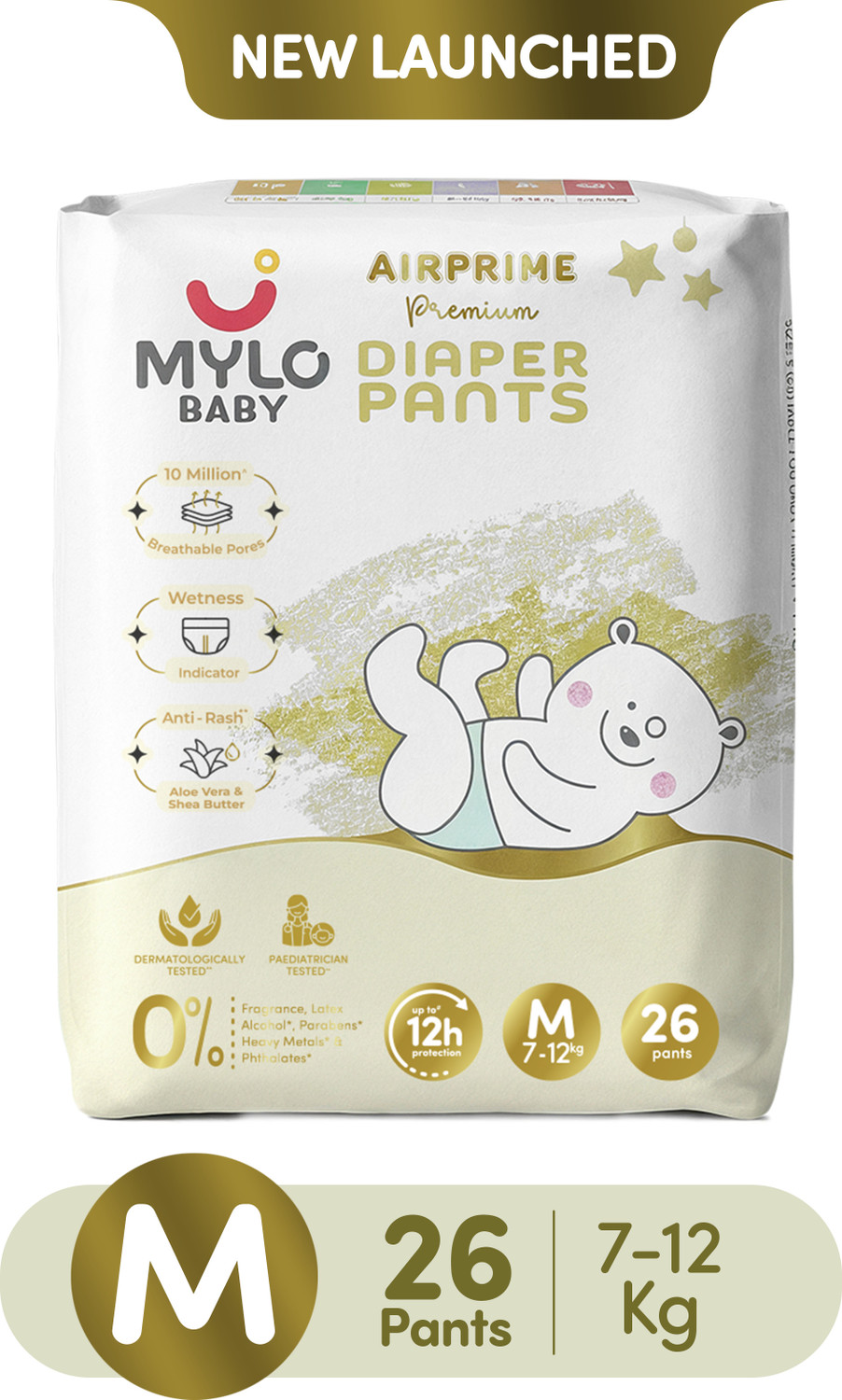 Image of MYLO Baby Ultra-Thin and Breathable Premium AIRPRIME Diaper Pants Pant Diapers - M