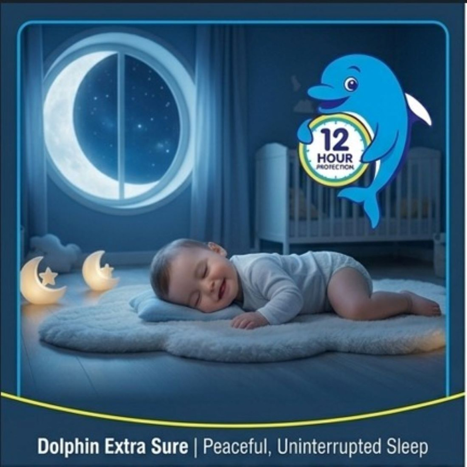 Image of EXTRASURE Dolphin Baby Pull-Up Diaper Pants L Size 75 Count 10-16 Kg All Night Protection Pant Diapers - L (2 Pieces)