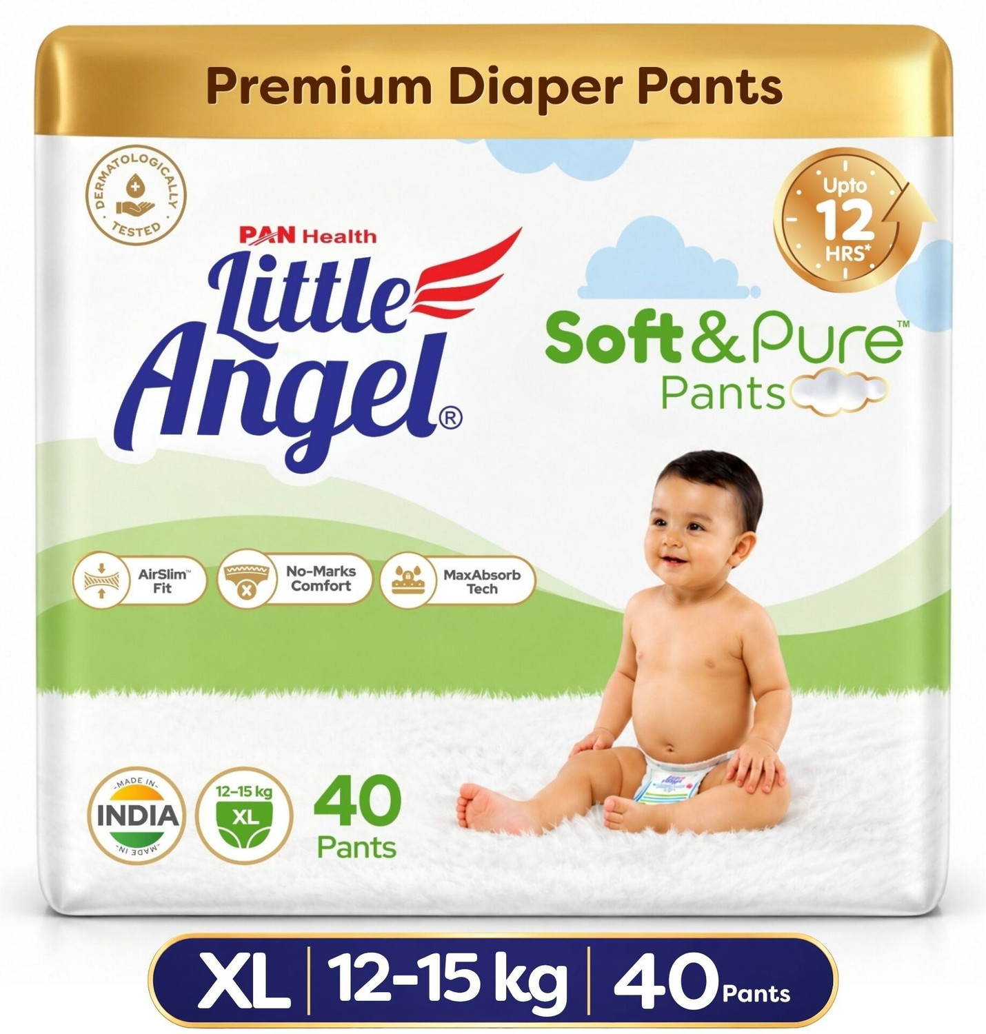 Image of Little Angel Soft & Pure Calendula Infused Pant Diapers - XL