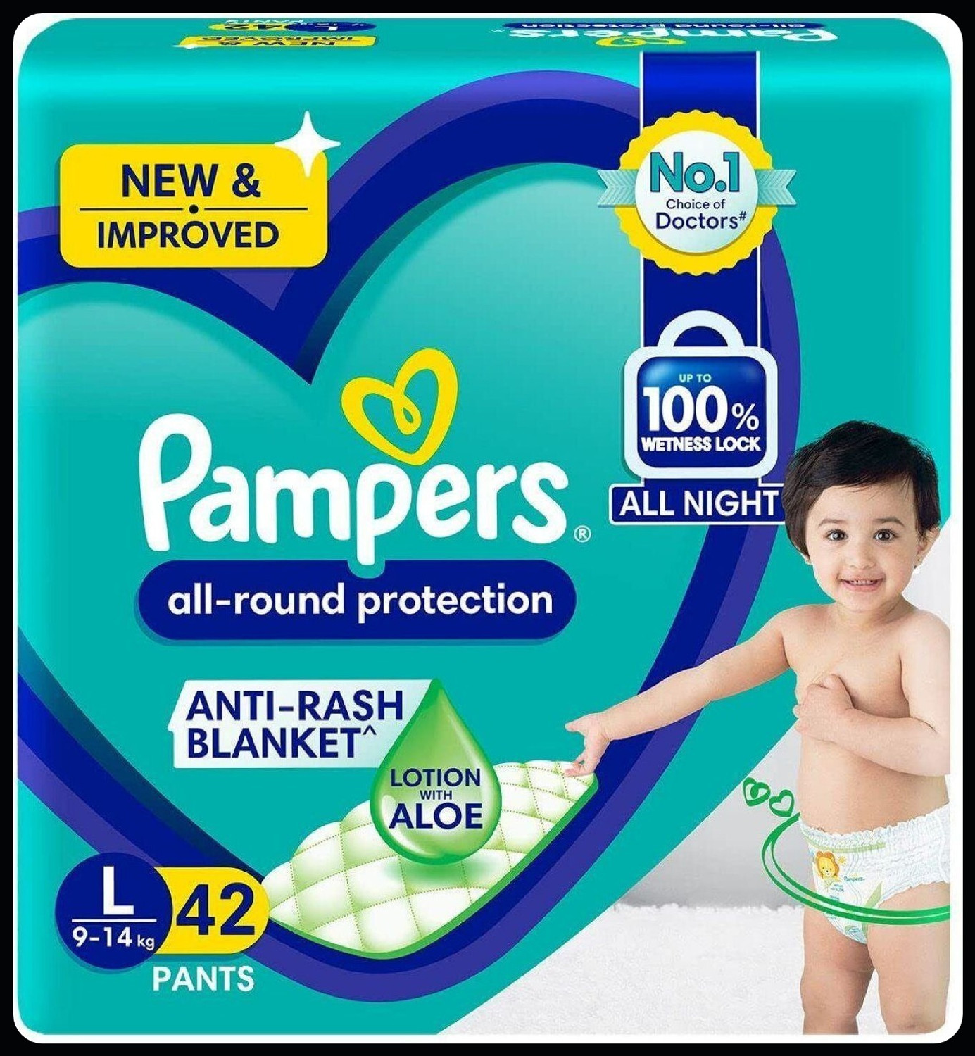 Image of Pampers Baby Diapers-L Size(Pack of 1)-25N219 Pant Diapers - L