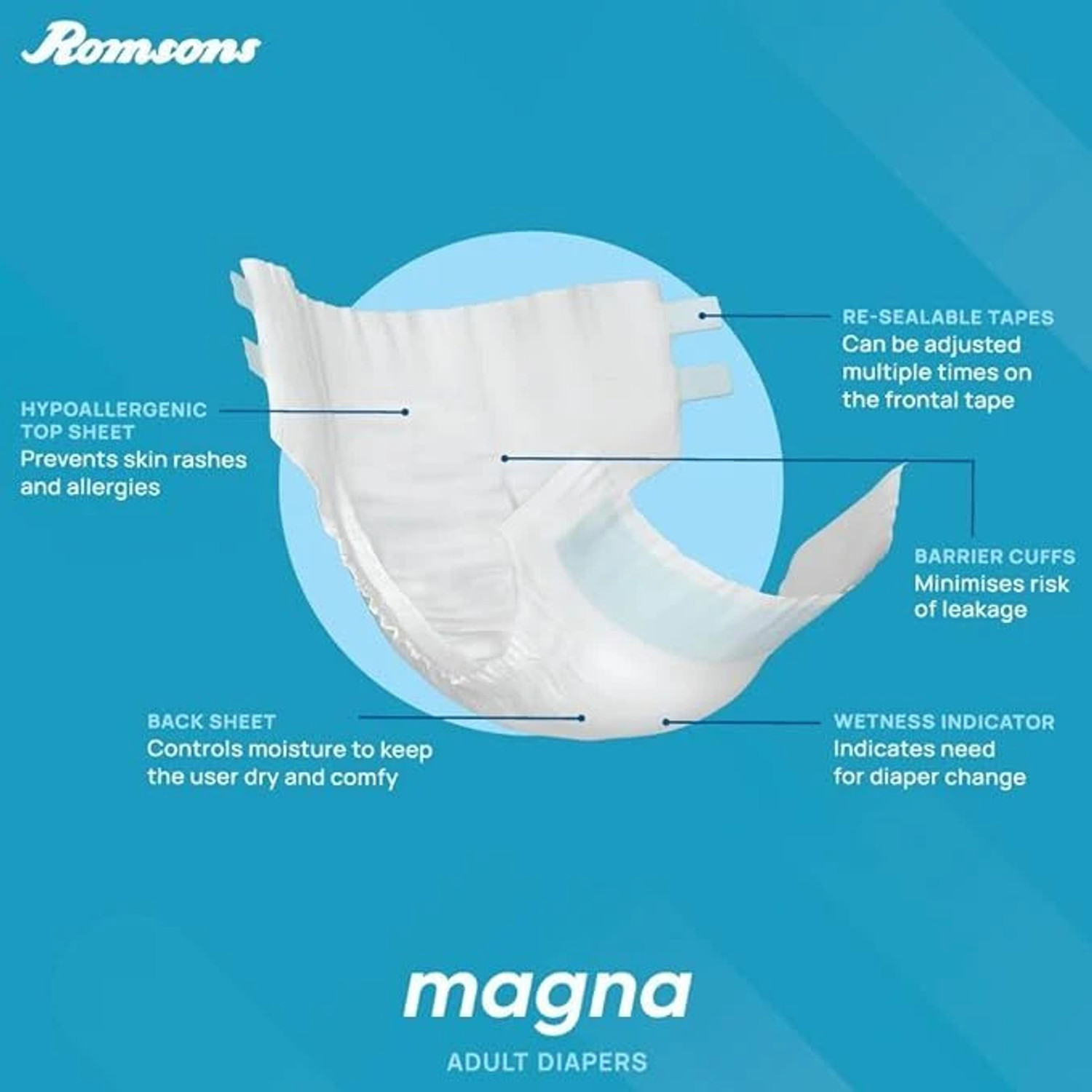 Image of DIGNITY Magna Tape Style Adult Diapers - L
