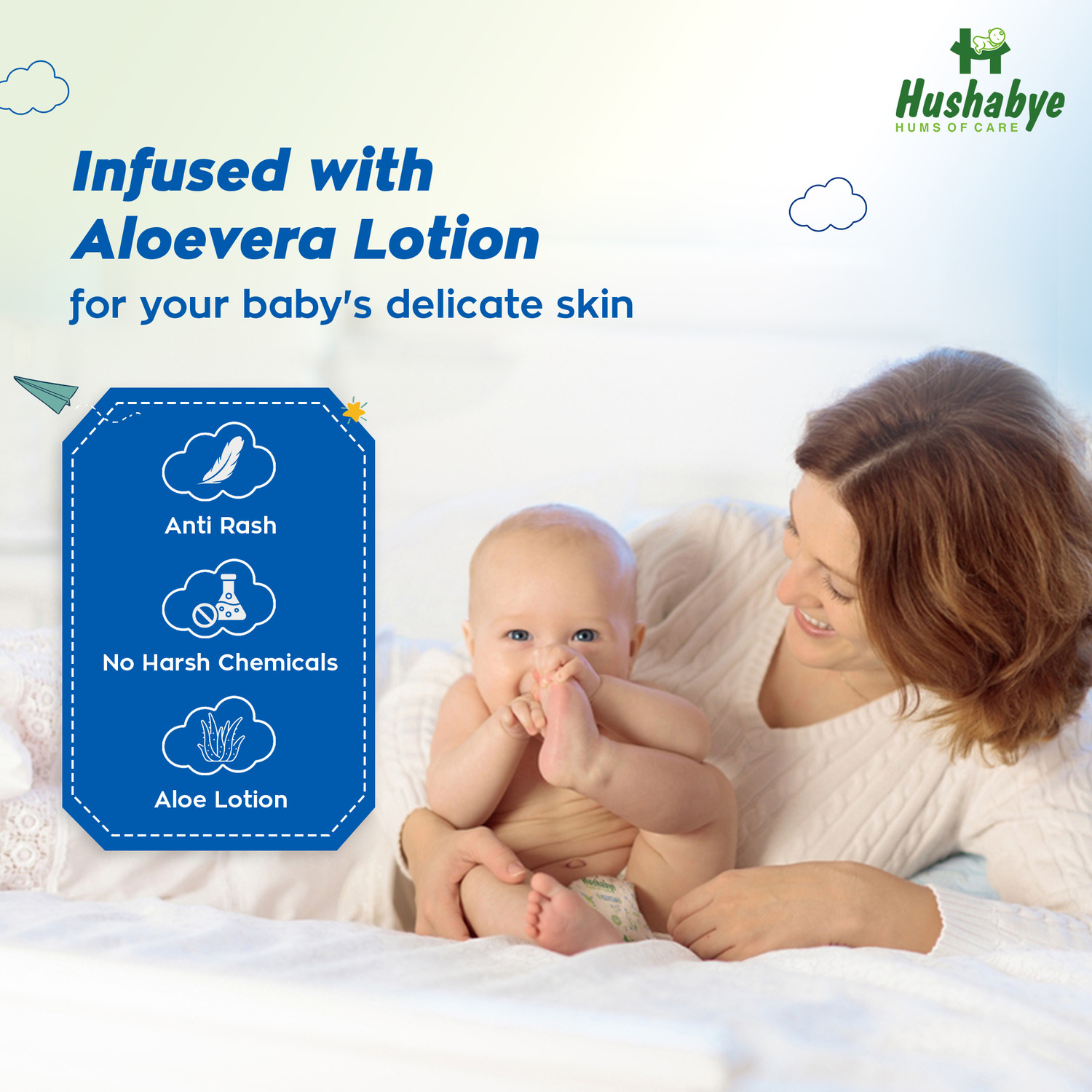 Image of Hushabye Baby Diaper Pants with Aloe Lotion, Anti-Rash | Extra Large(12-17kg), Pack Of 3 Pant Diapers - XL