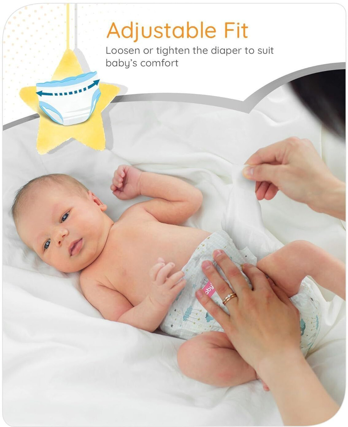 Image of babyhug Pro Bubble Care Premium Tape Style Diaper Newborn - 86 Pieces Tape Diapers - New Born