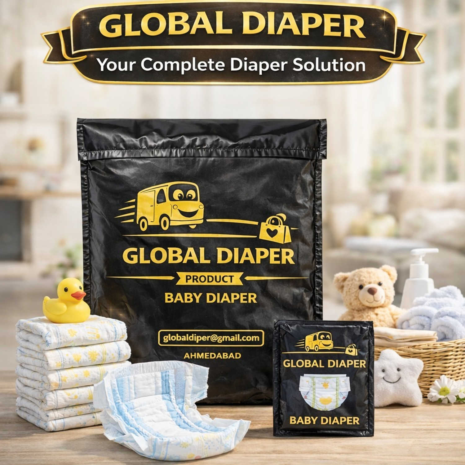 Image of Global Baby Diaper | Soft & Comfortable | Up to 12 Hours Dryness Pant Diapers - M