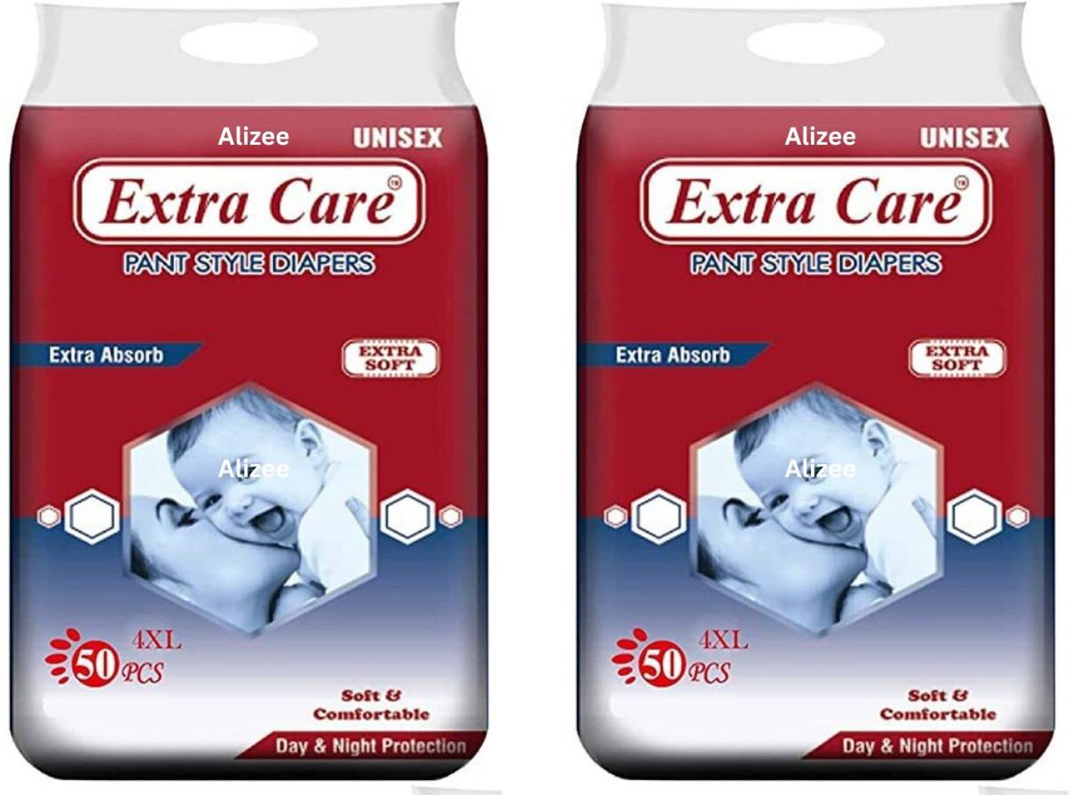 alizee Extra Care 4XL SIZE diaper 50 piece (pack of 2) Pant Diapers - XXXL