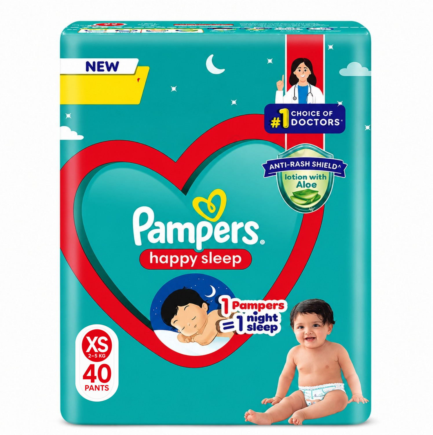Image of Pampers Pampers Happy Sleep XS 40 Pants Pant Diapers - XS