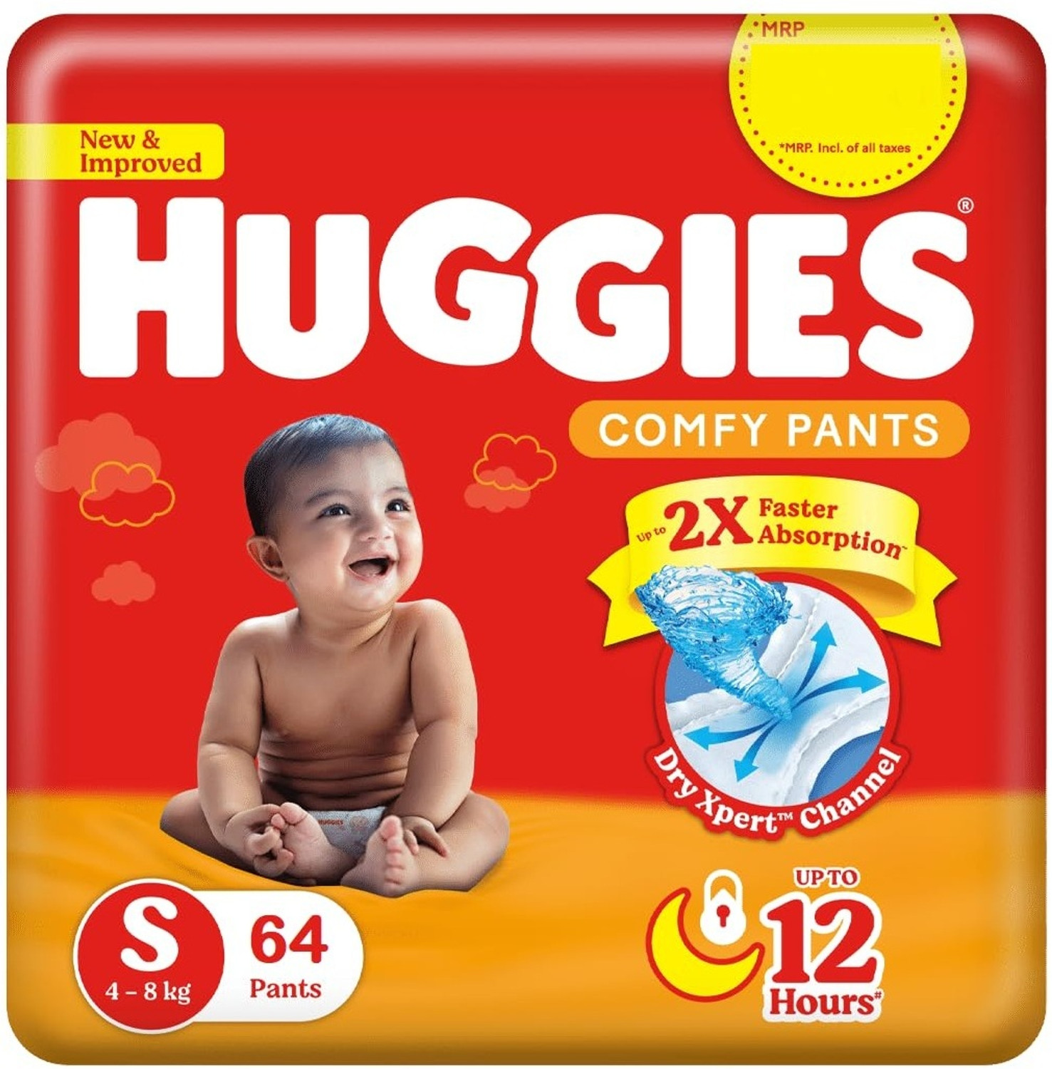 Image of Huggies Comfy Pants Baby Diaper - Small (64 Pieces) - S