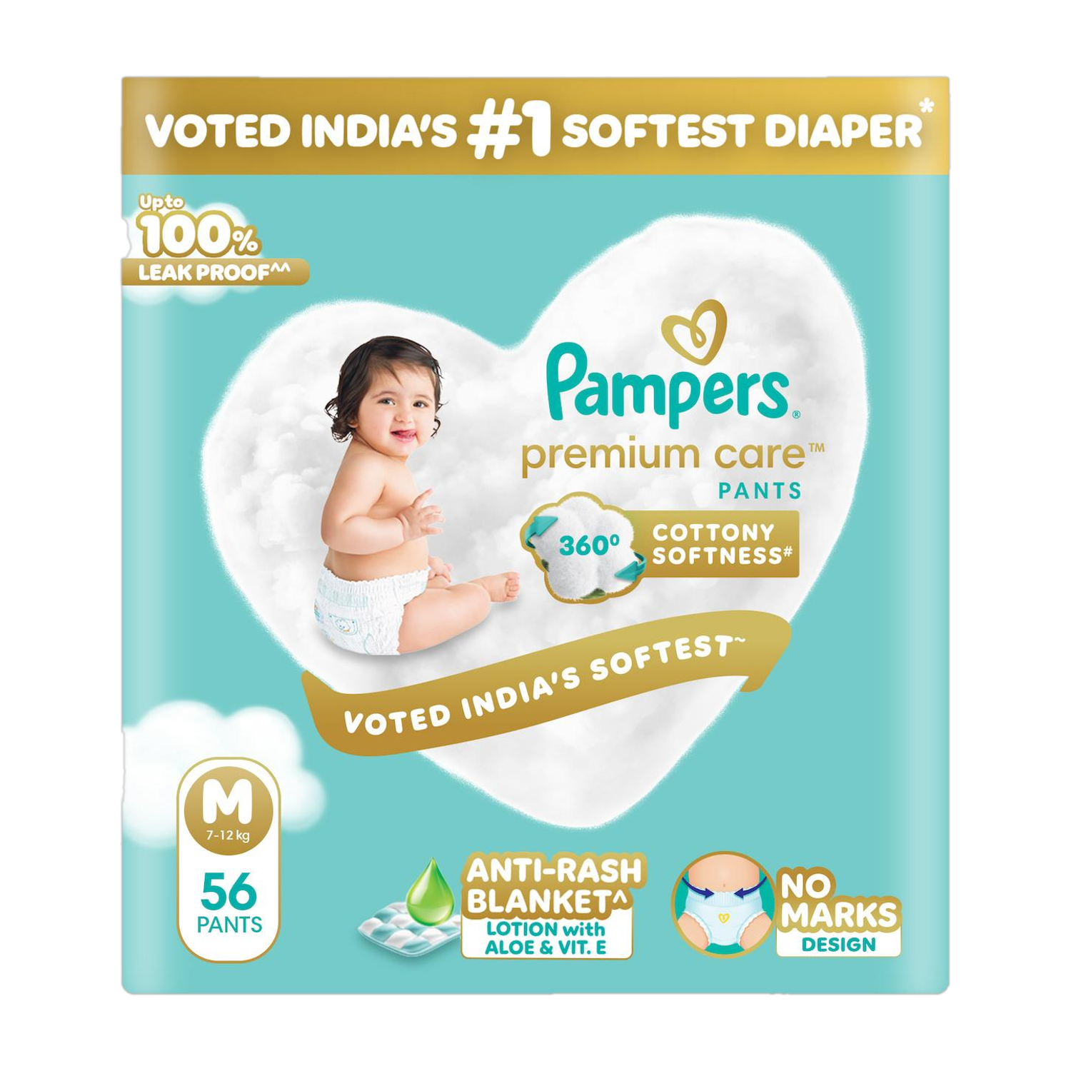 Pampers Premium Care Pant Diapers - M, 56 Pieces