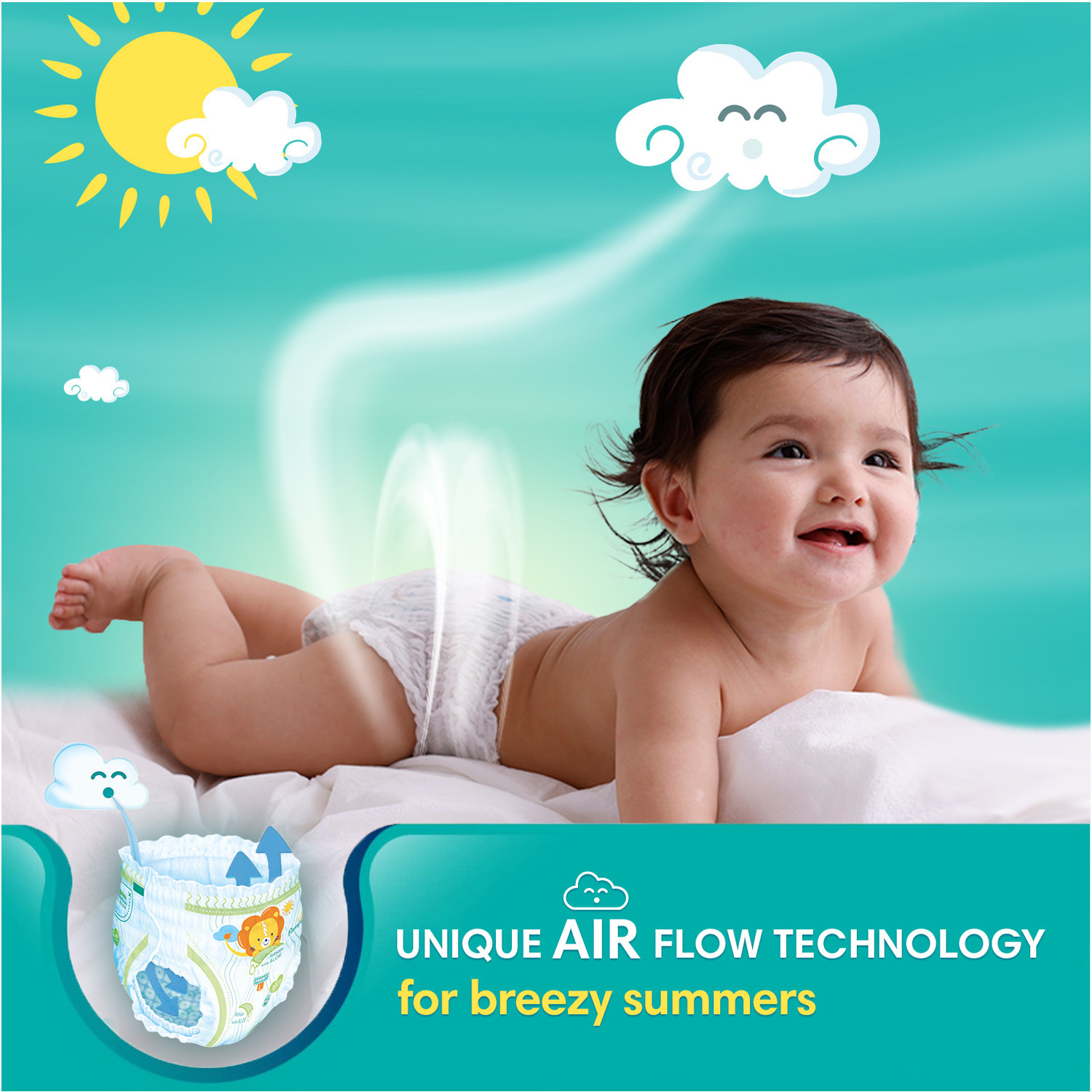 Image of Pampers All round protection NB /XS Pant Diapers - New Born (34 Pieces)