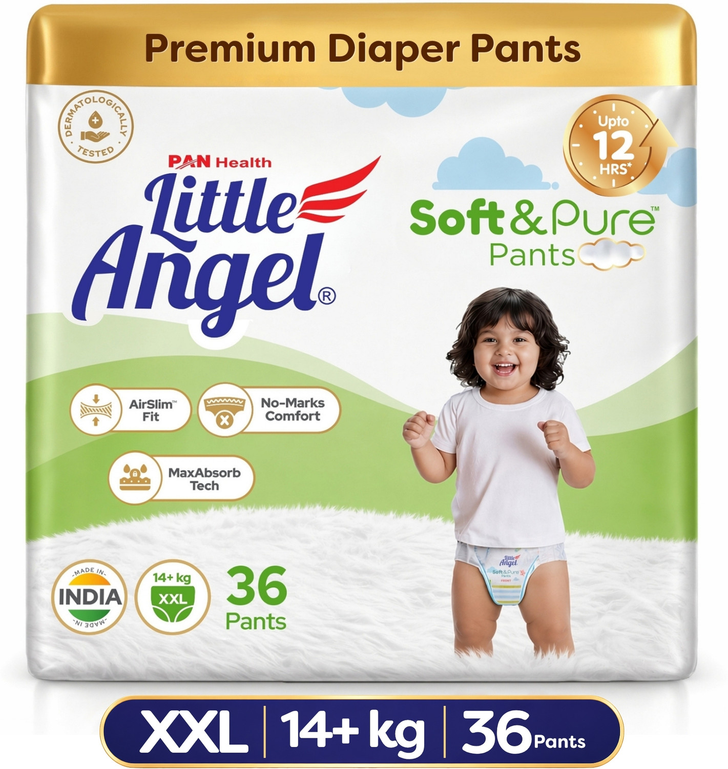 Image of Little Angel Soft & Pure Calendula Infused Pant Diapers - XXL