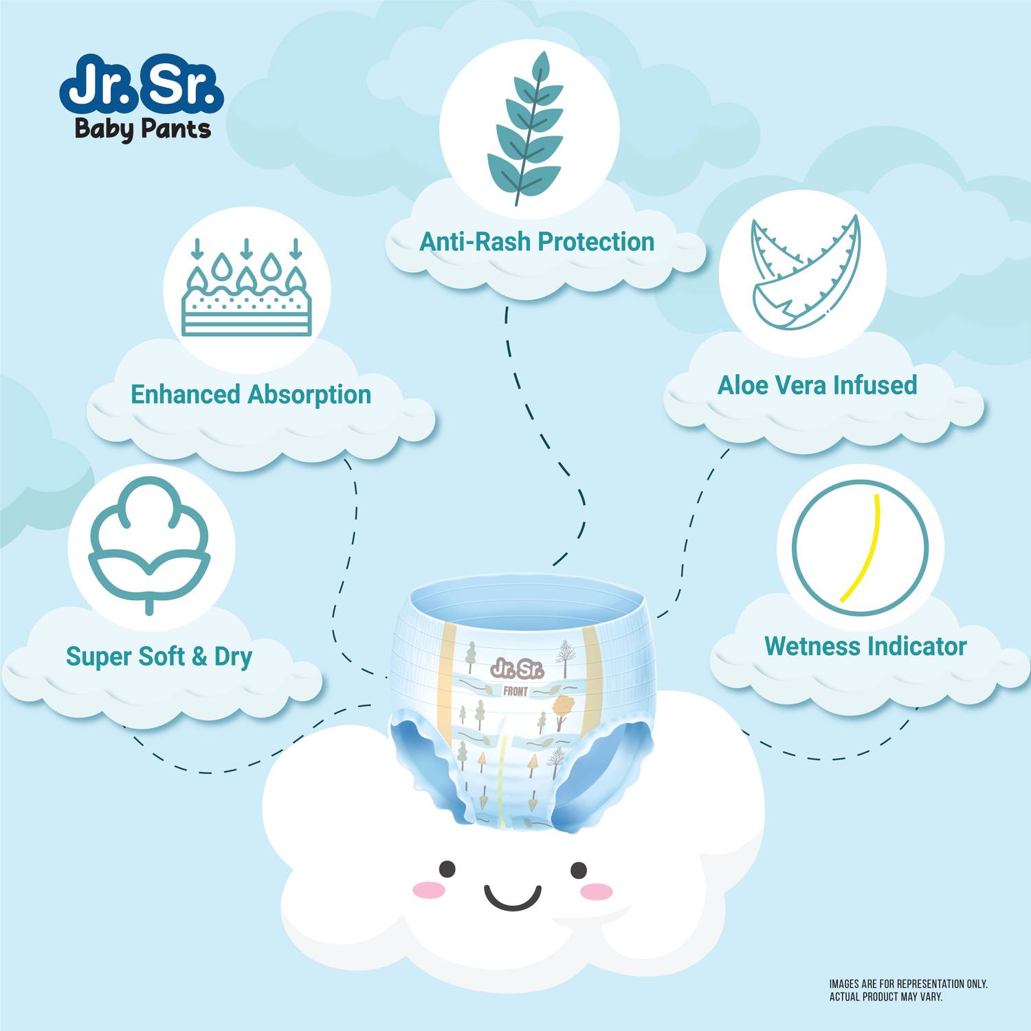 Jr. Baby Diaper Pants M Size 12 kg - Image 4