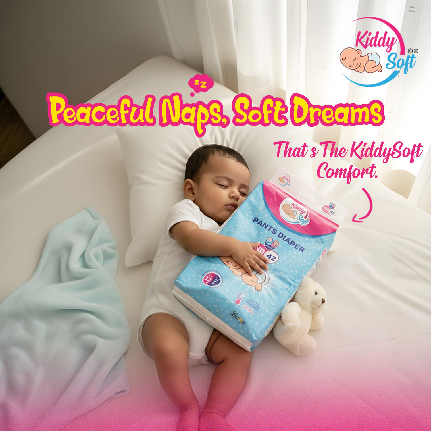 Image of KiddySoft Baby Diaper Pant Style| 5 Layer All Night Leakage Protection & Quick Absorbency Pant Diapers - New Born