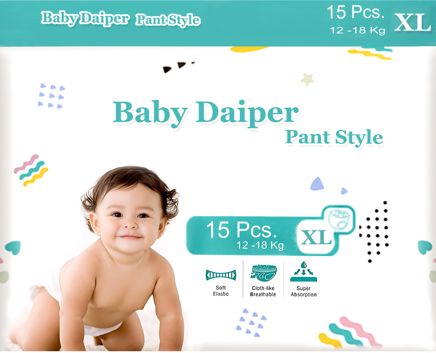 Image of TOOBIL Classic Soft & High Quality Baby Pants Pant Diapers - XL
