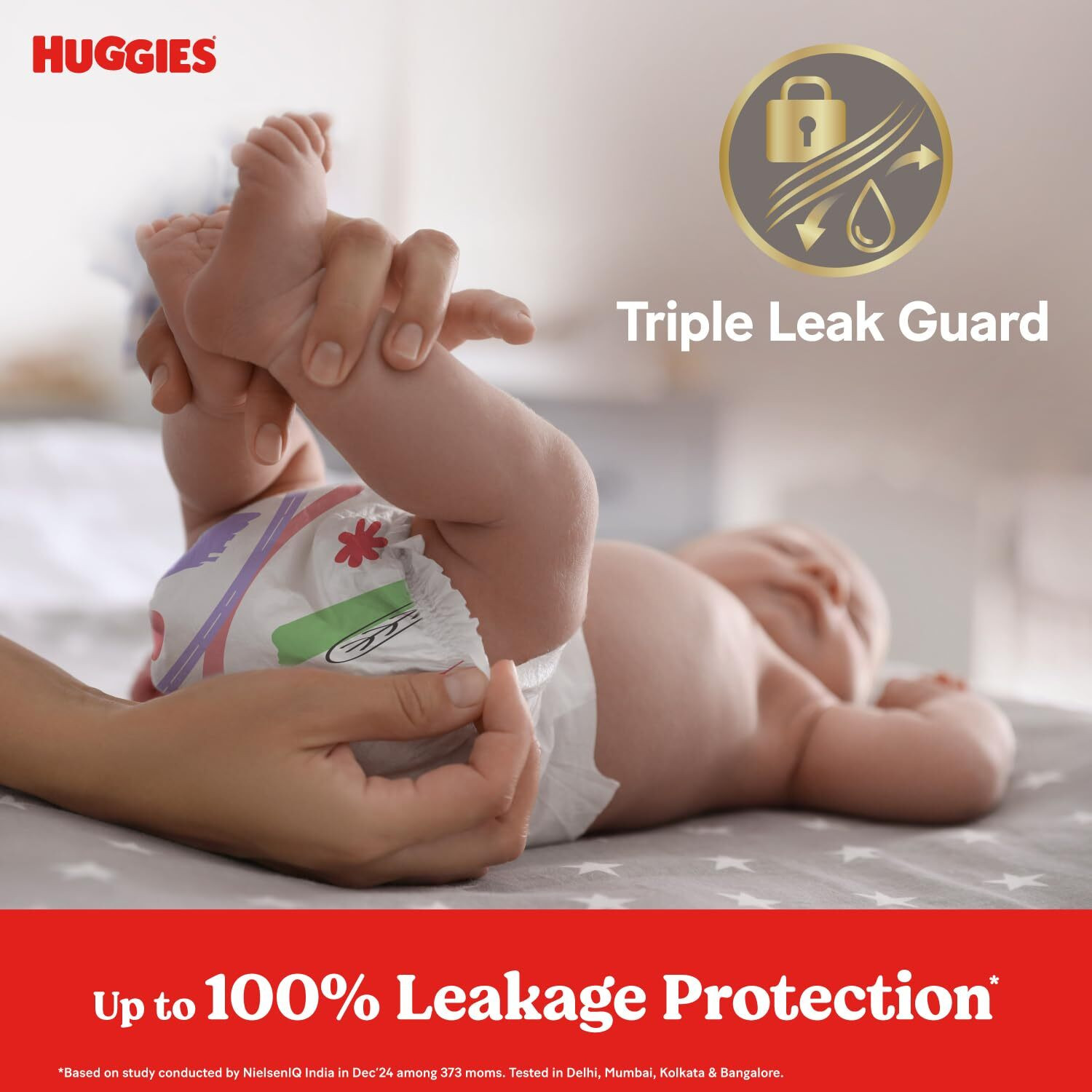 Image of Huggies CompleteComfort Wonder Pants Style India's Fastest Absorbing Baby(7-12kg)Diapers Pant Diapers - M