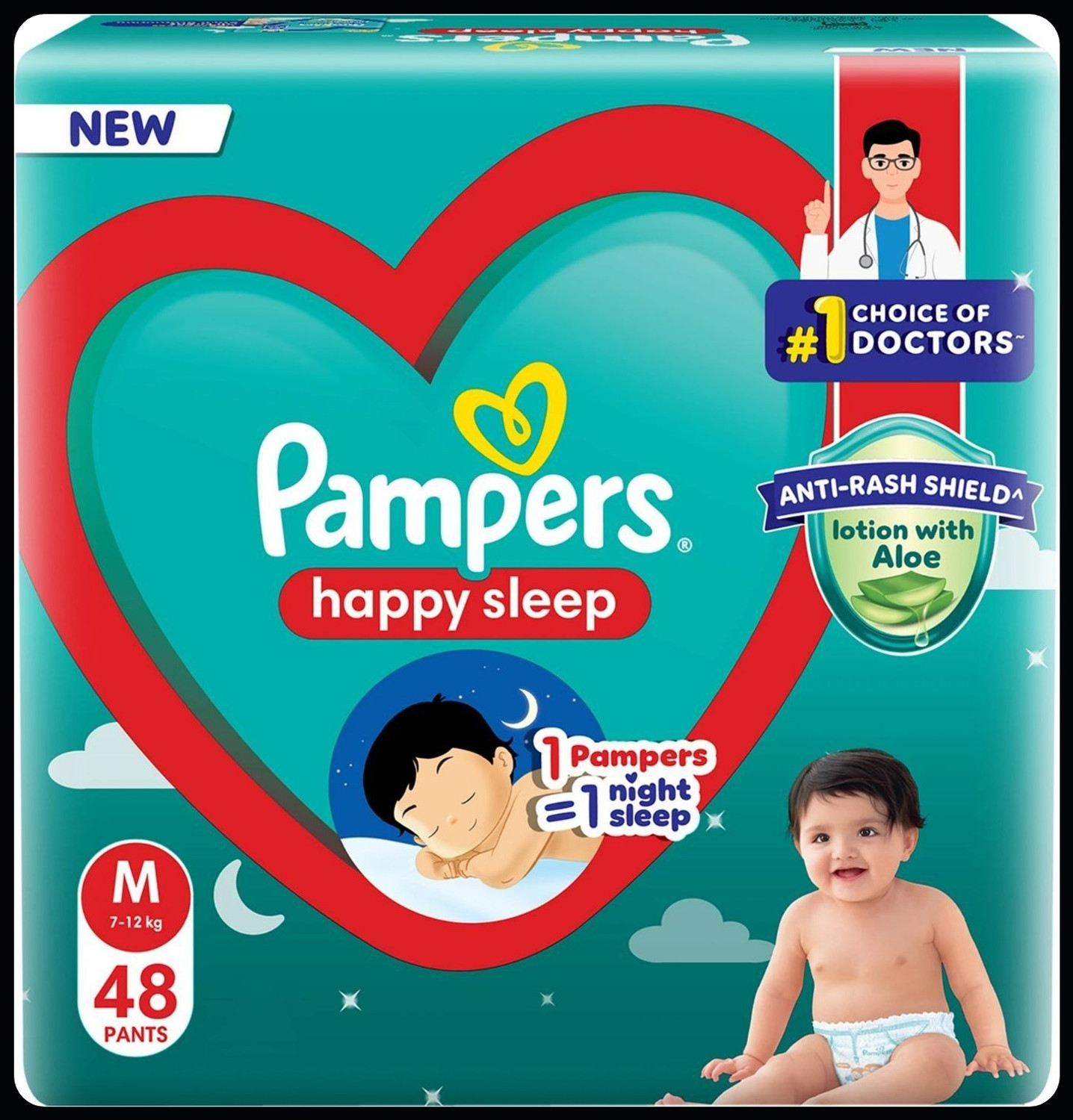 Image of Pampers Baby Diapers-M Size(Pack of 1)-25N769 Pant Diapers - M